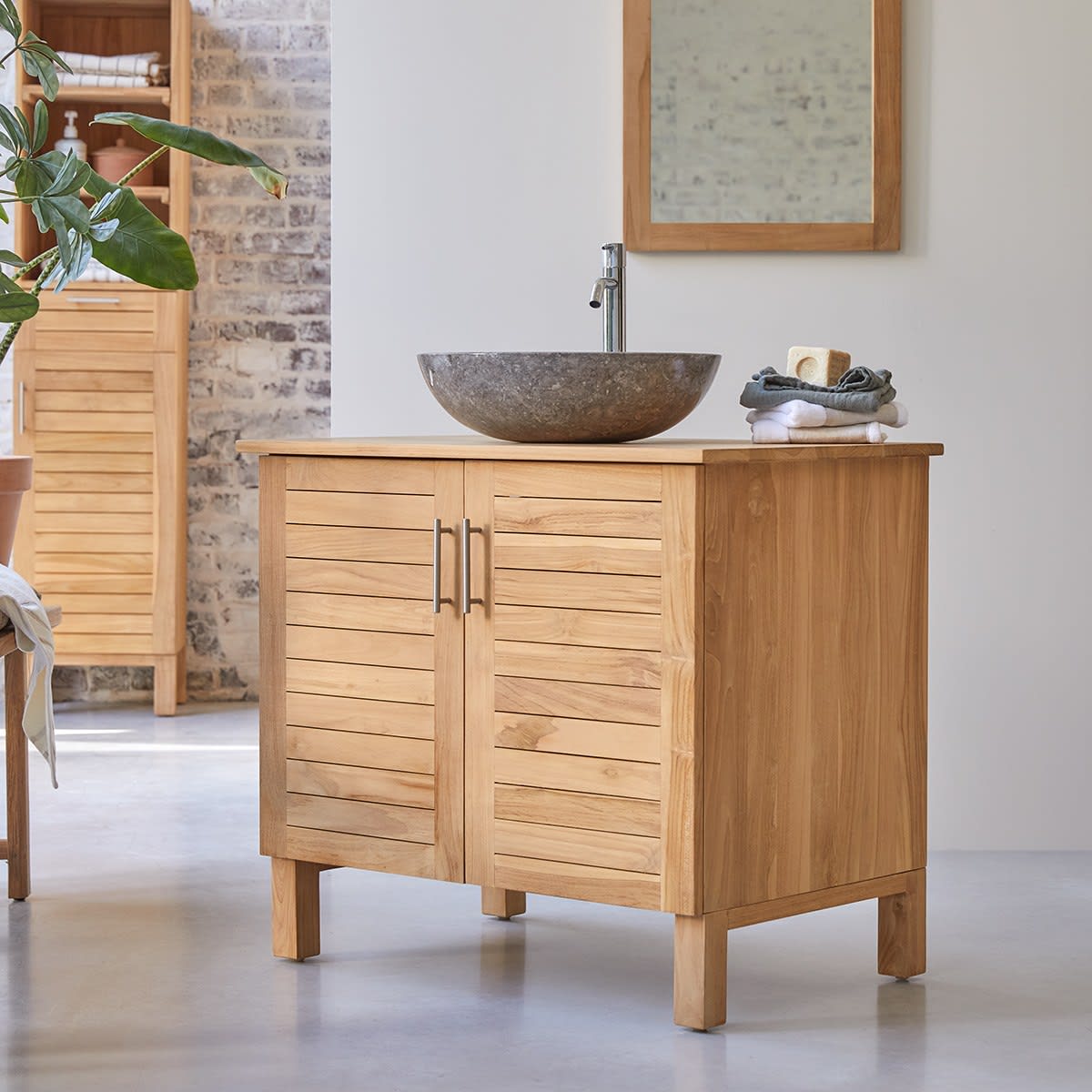 Mobile da bagno in teak massello 125 cm Soho