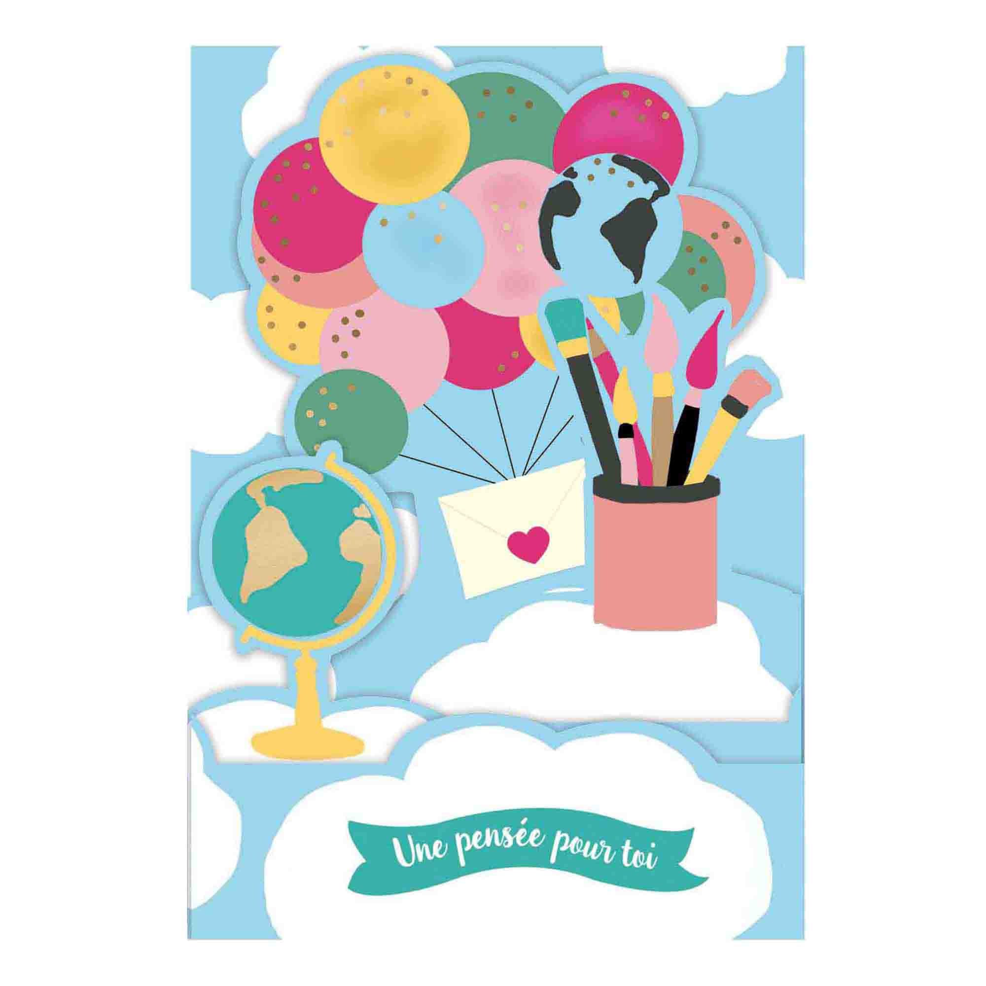 Carte de voeux pop-up joyeux anniversaire anniversaire ballons
