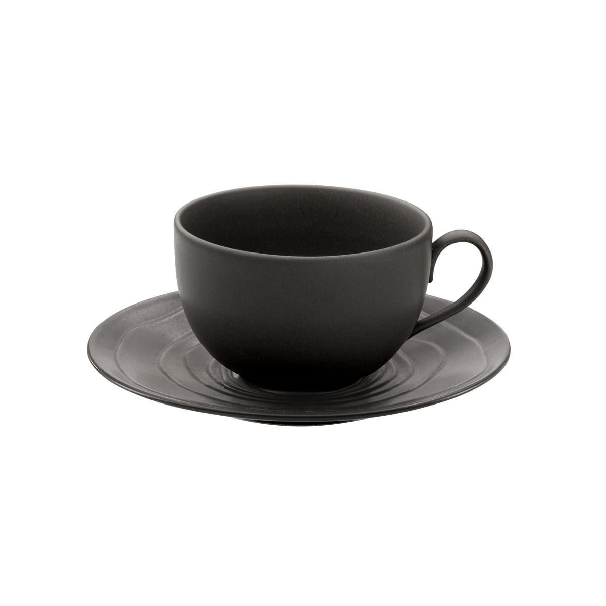 Tazza e piattino per la colazione (x6) Arenaria Grigio Escale