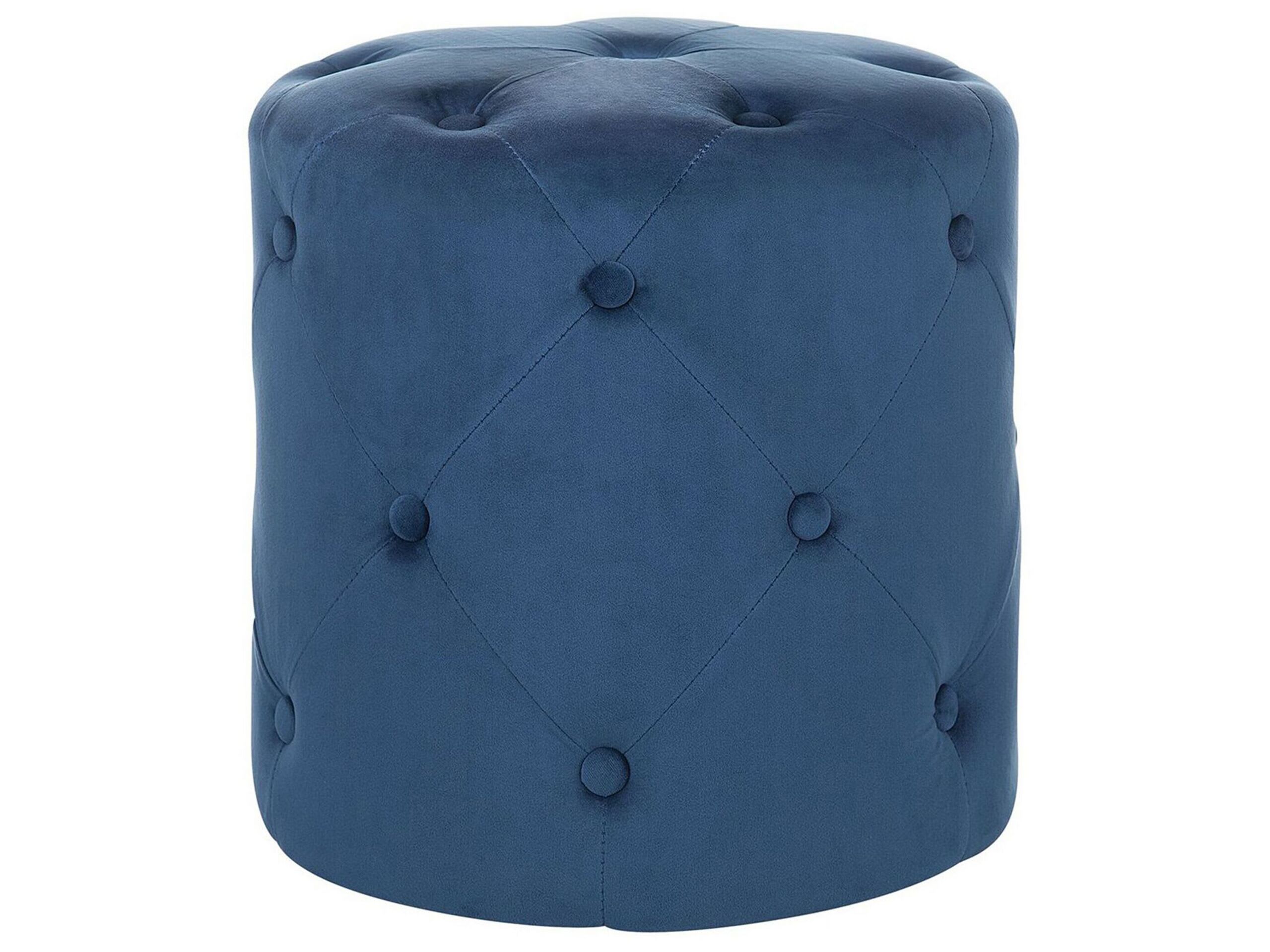 Pouf velluto blu scuro ⌀ 40