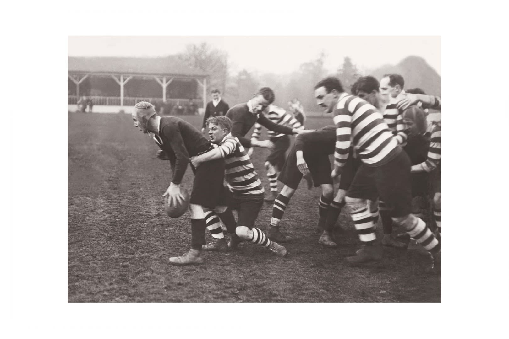 Photo ancienne noir et blanc rugby n 07 cadre noir 70x105cm