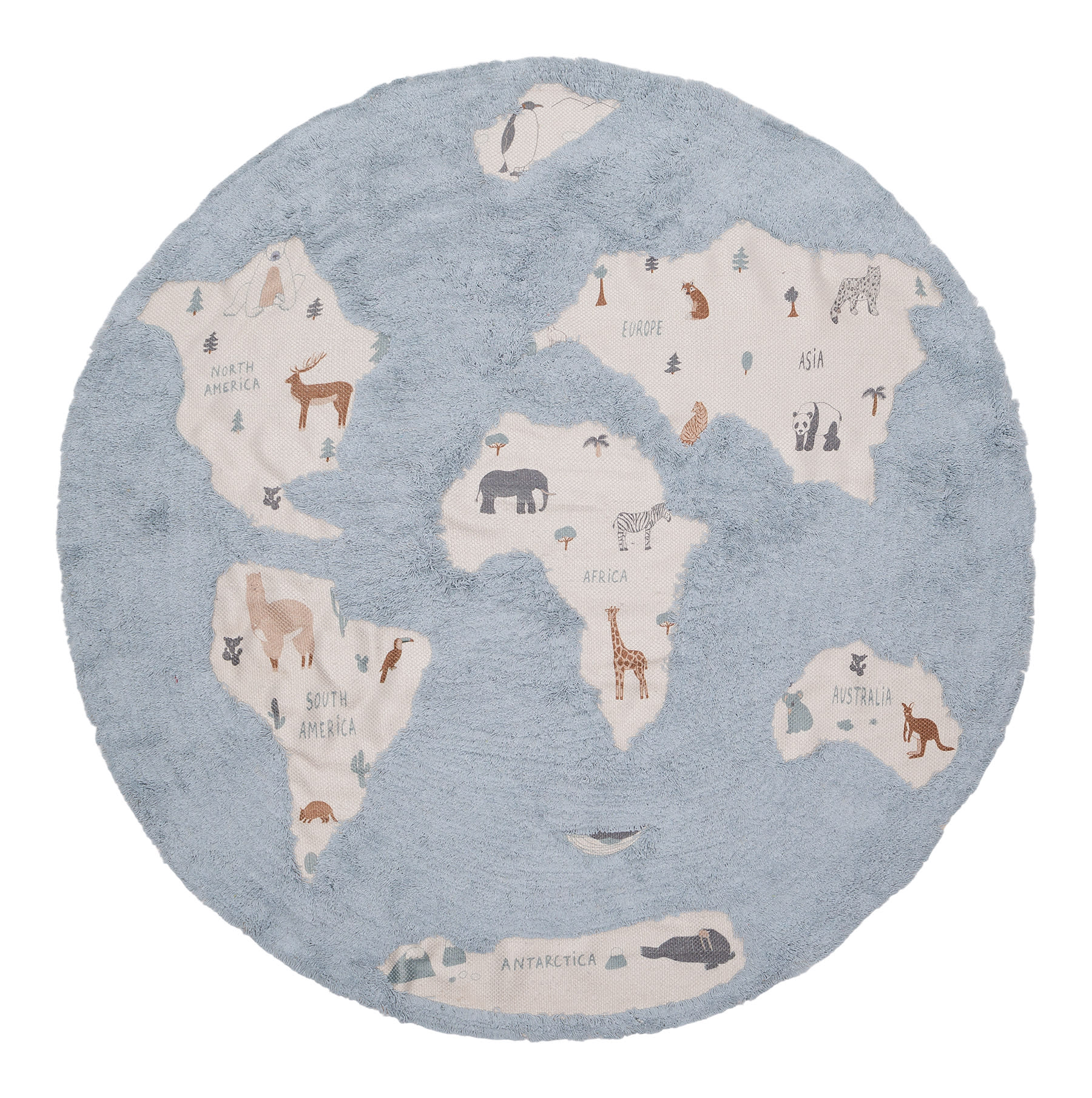 Carte du monde - tapis enfant lavable bleu 80 x 120 cm PLAY801202917BLUE -  Conforama