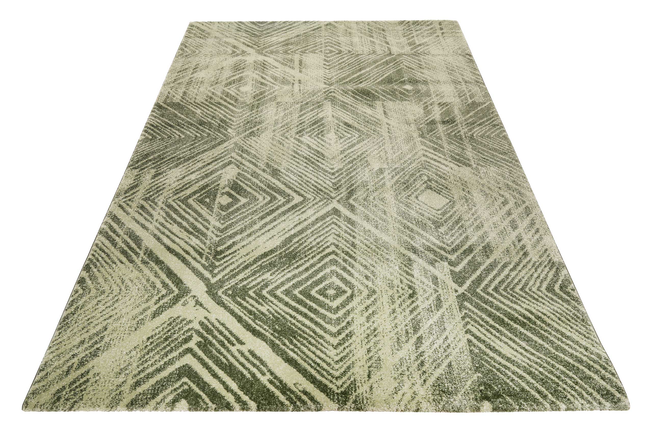 Moderner Teppich grün, geometrisches Muster, für alle Räume 120x170 Cuba