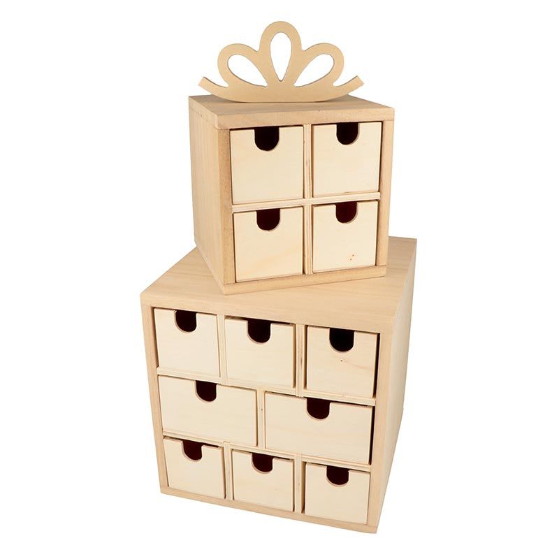 2 scatole di legno - regali di Natale CADEAUX