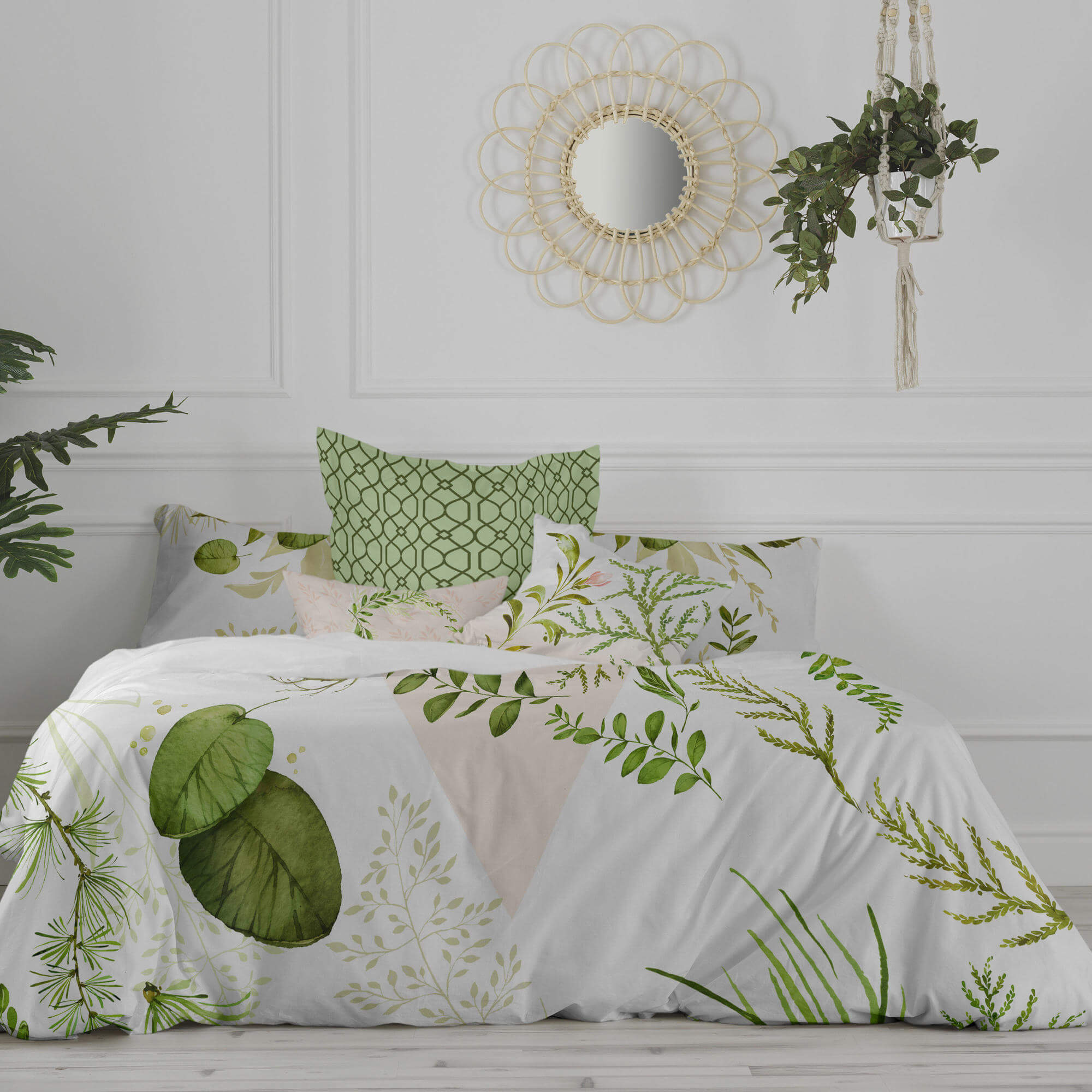 Funda nordica 100 algodon multicolor 220x220 cm cama 135 140 Herbal Maisons du Monde