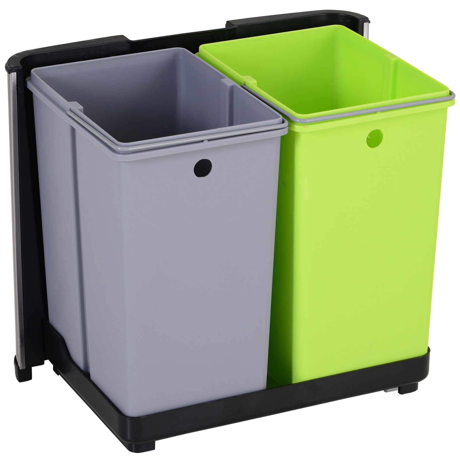  vidaXL Cubo de basura triple para patio al aire libre, para  reciclaje, para jardín, 81.5 x 31.5 x 46.1 in, color gris : Patio, Césped y  Jardín
