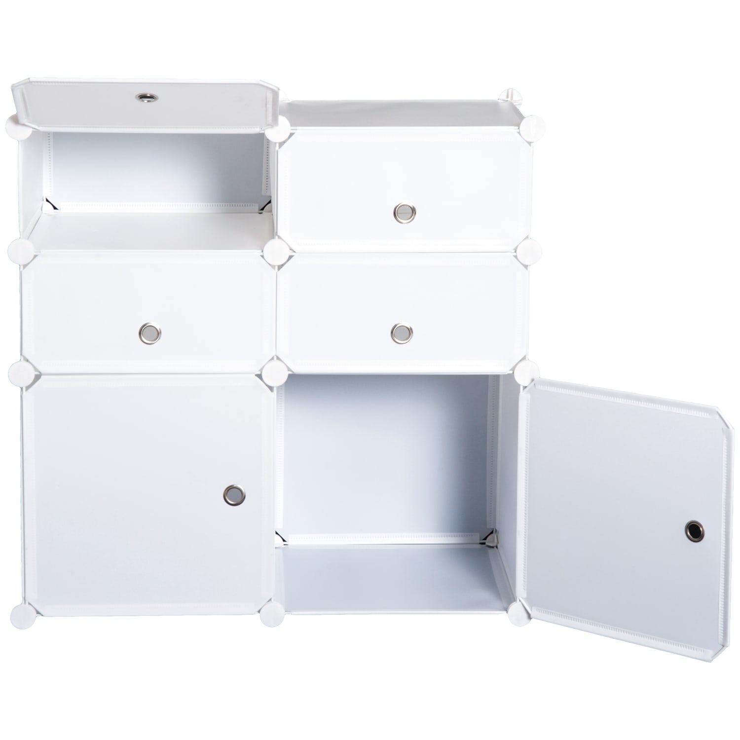 Armario modular plástico Homcom blanco 111x47x145 cm