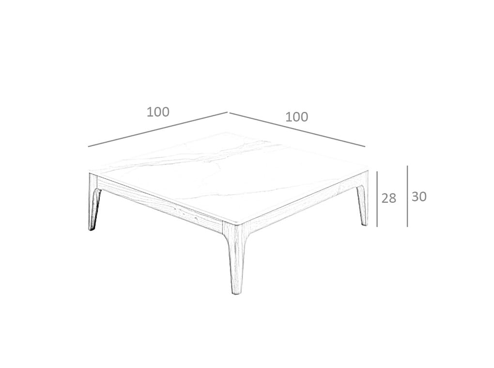 NAVIGLI base 60x60 in metallo bianco per tavolino quadrato