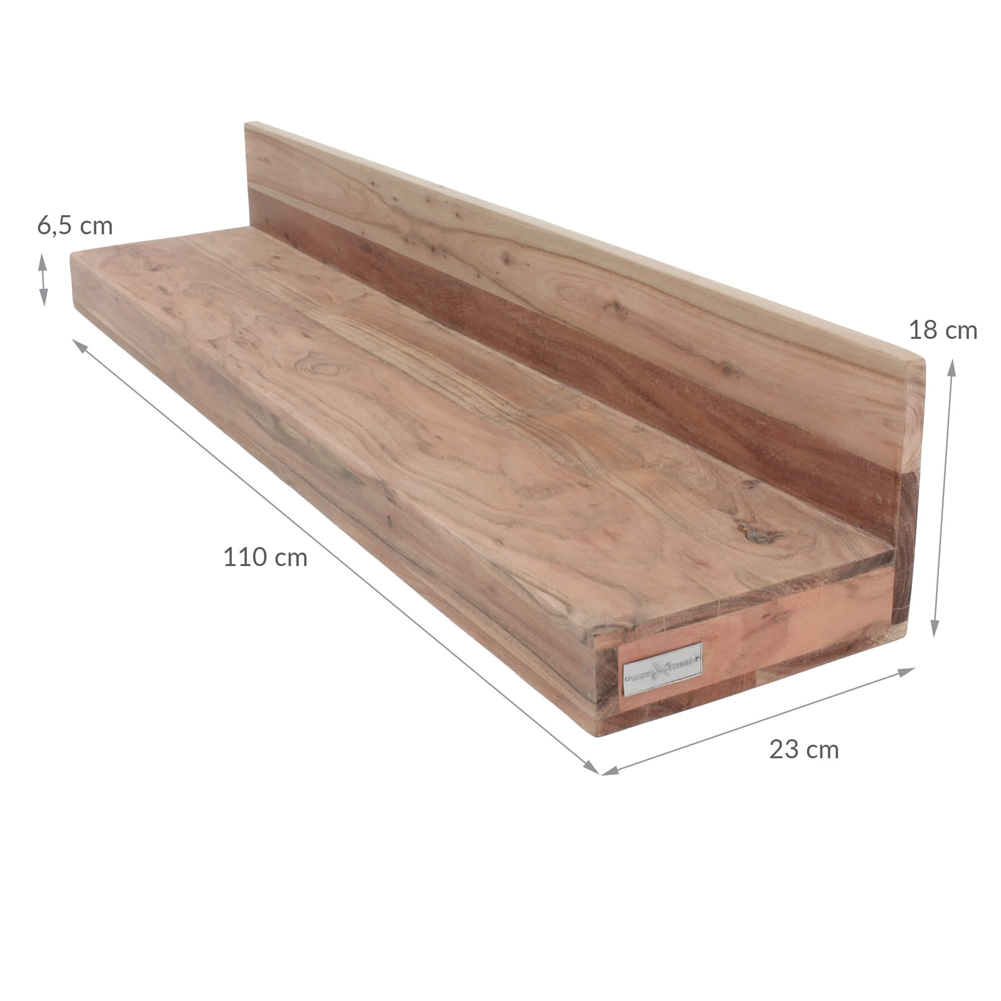 Wandregal aus Holz 110 x 23 x 18 cm