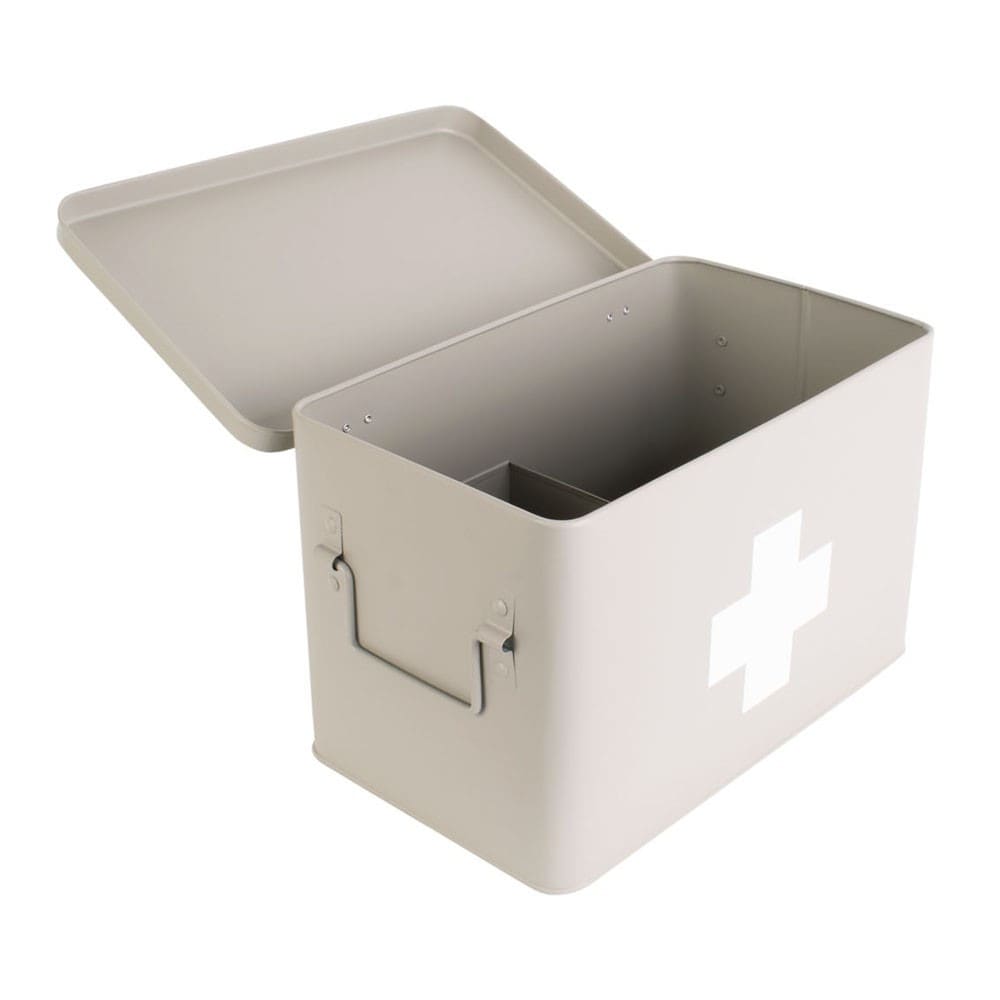Boîte à pharmacie métal gris MEDICINE BOX CROSS