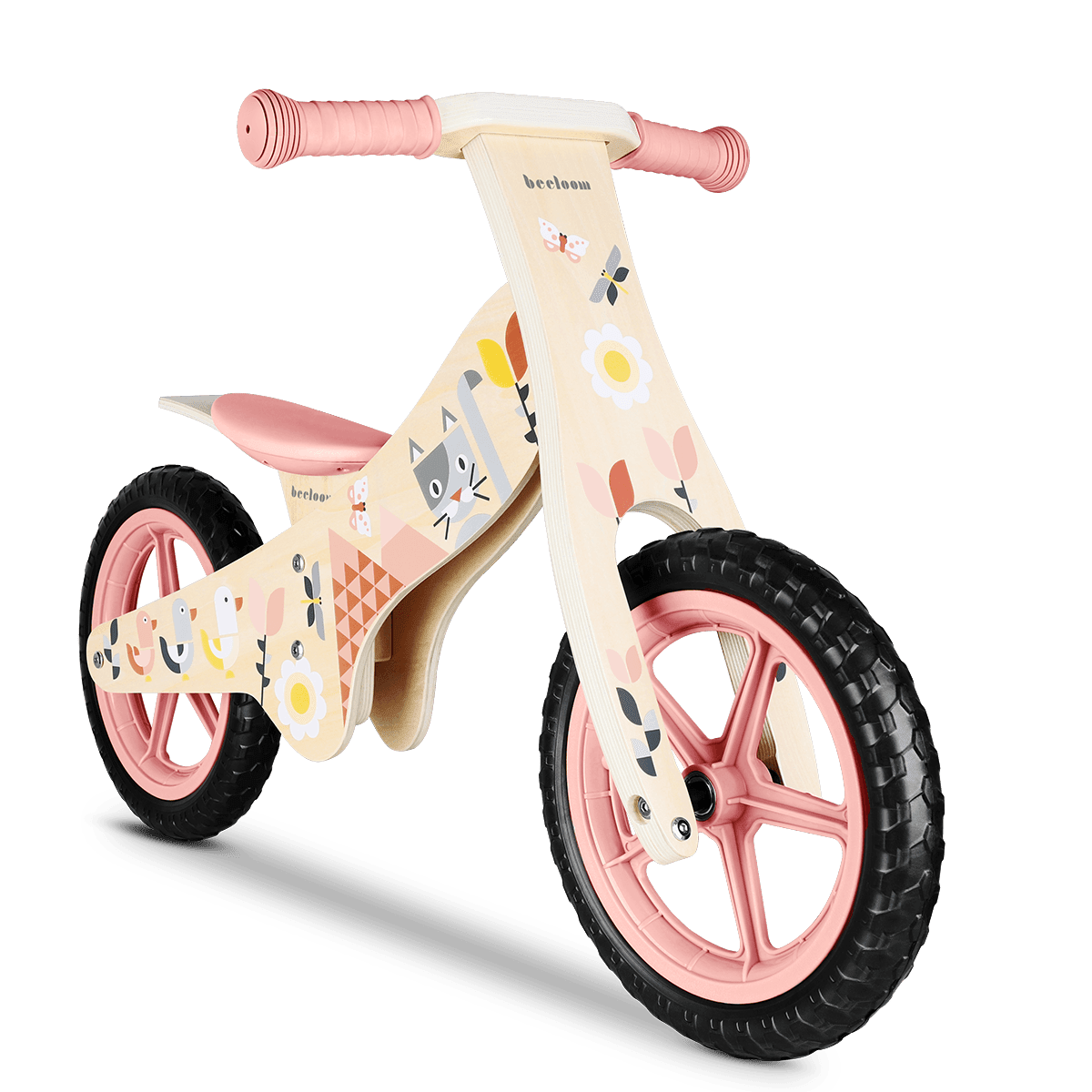 Bicicleta sin pedales de madera rosa - Eurekakids