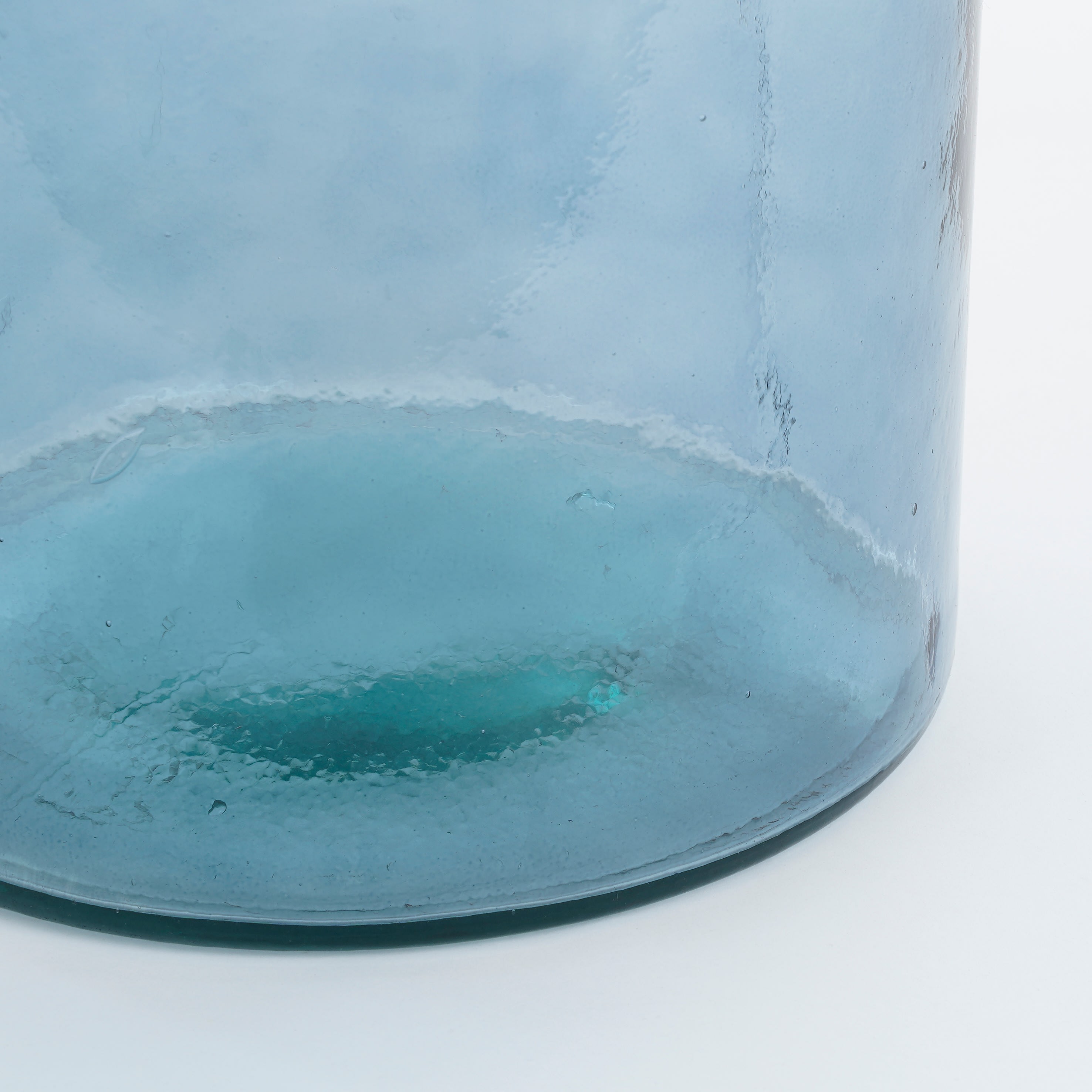 Vaso bottiglia in vetro riciclato blu alt.75 Guan