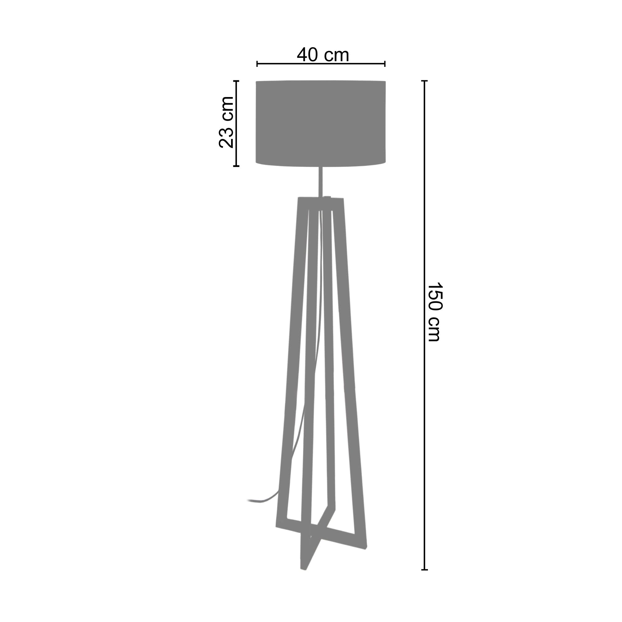 Saladillo Lampada da terra Legno scuro, Bianco H3643068