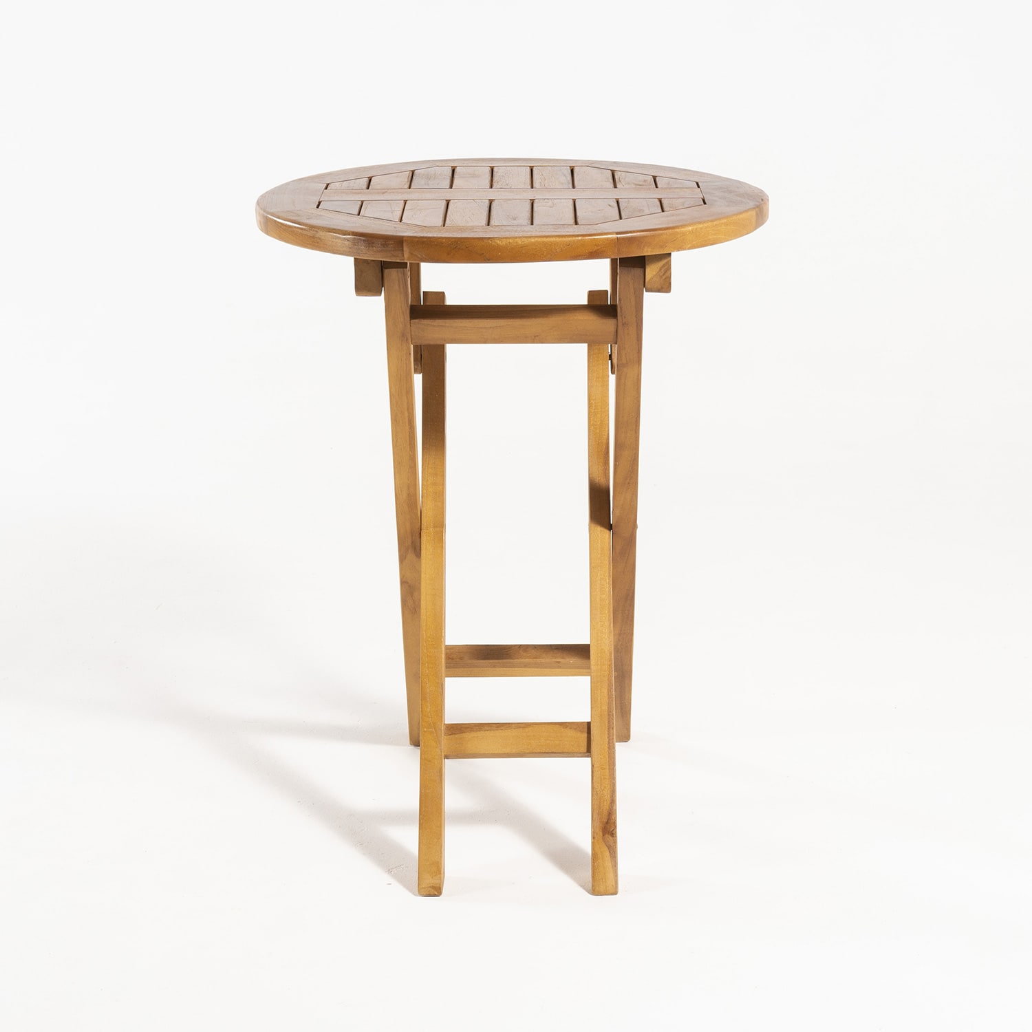 Mesa redonda plegable de 60 cm en madera de teca