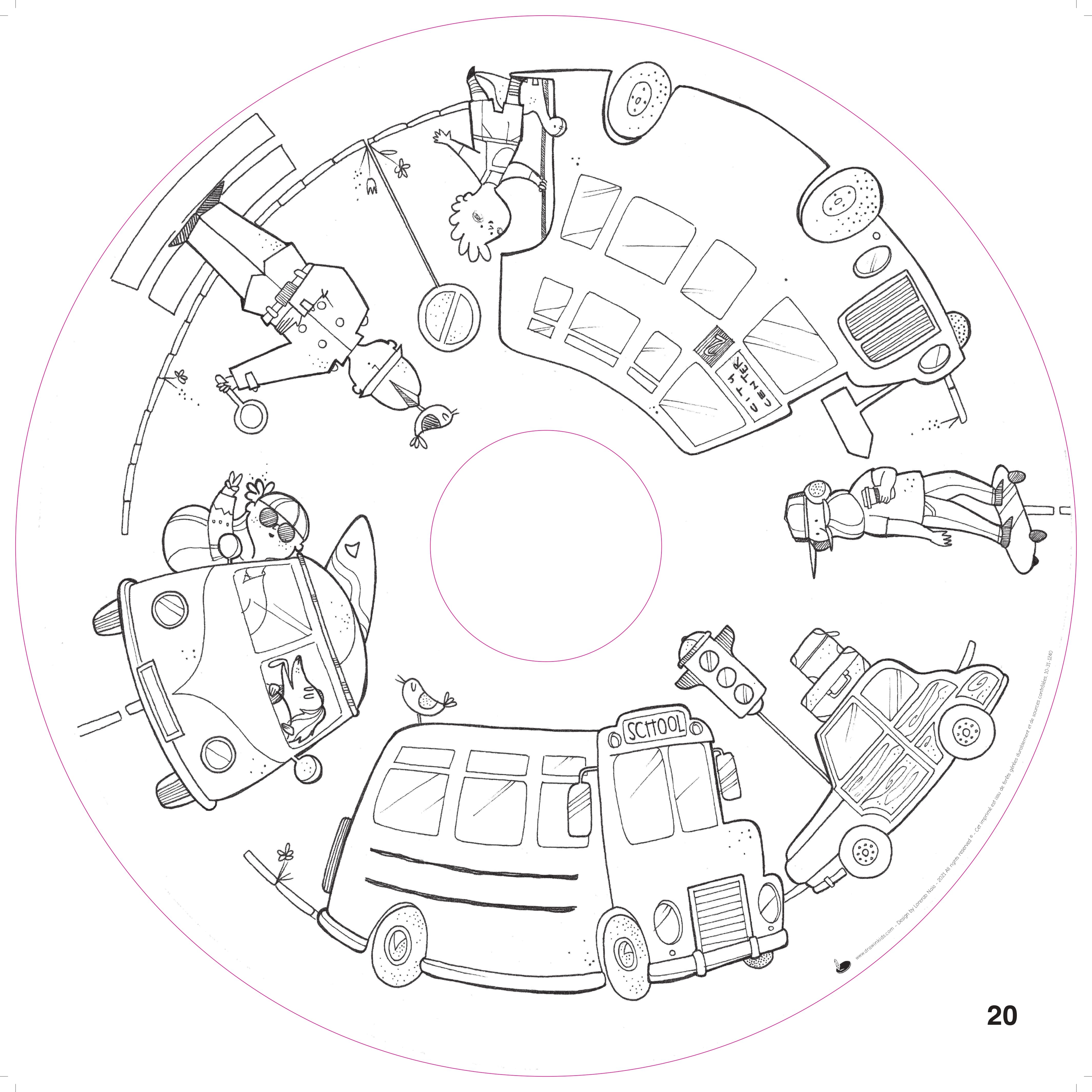 Tavolo da disegno multifunzionale D70cm e 2 sgabelli DRAWIN'KIDS X OMY