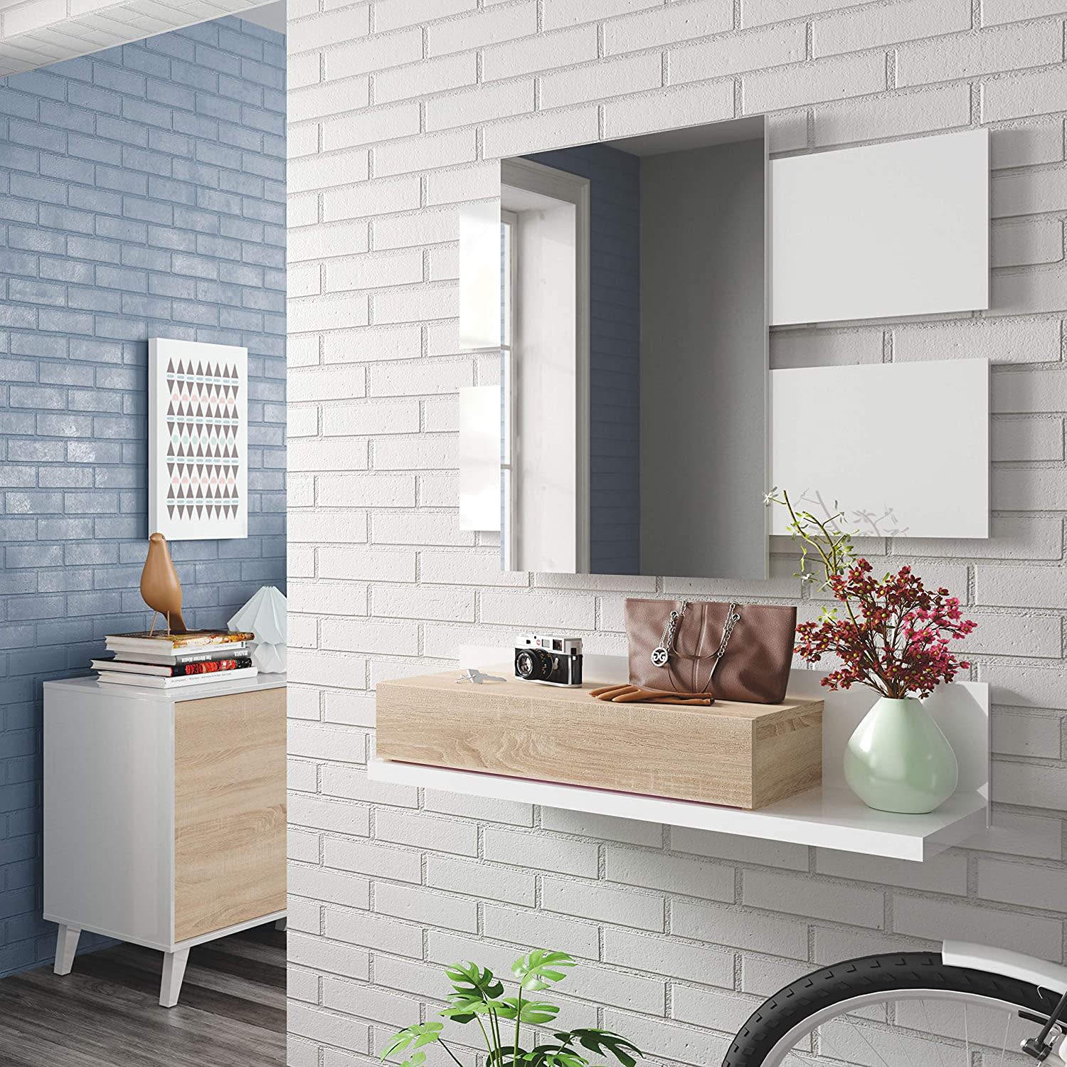 Habitdesign Credenza Ingresso Con Specchio Oxide