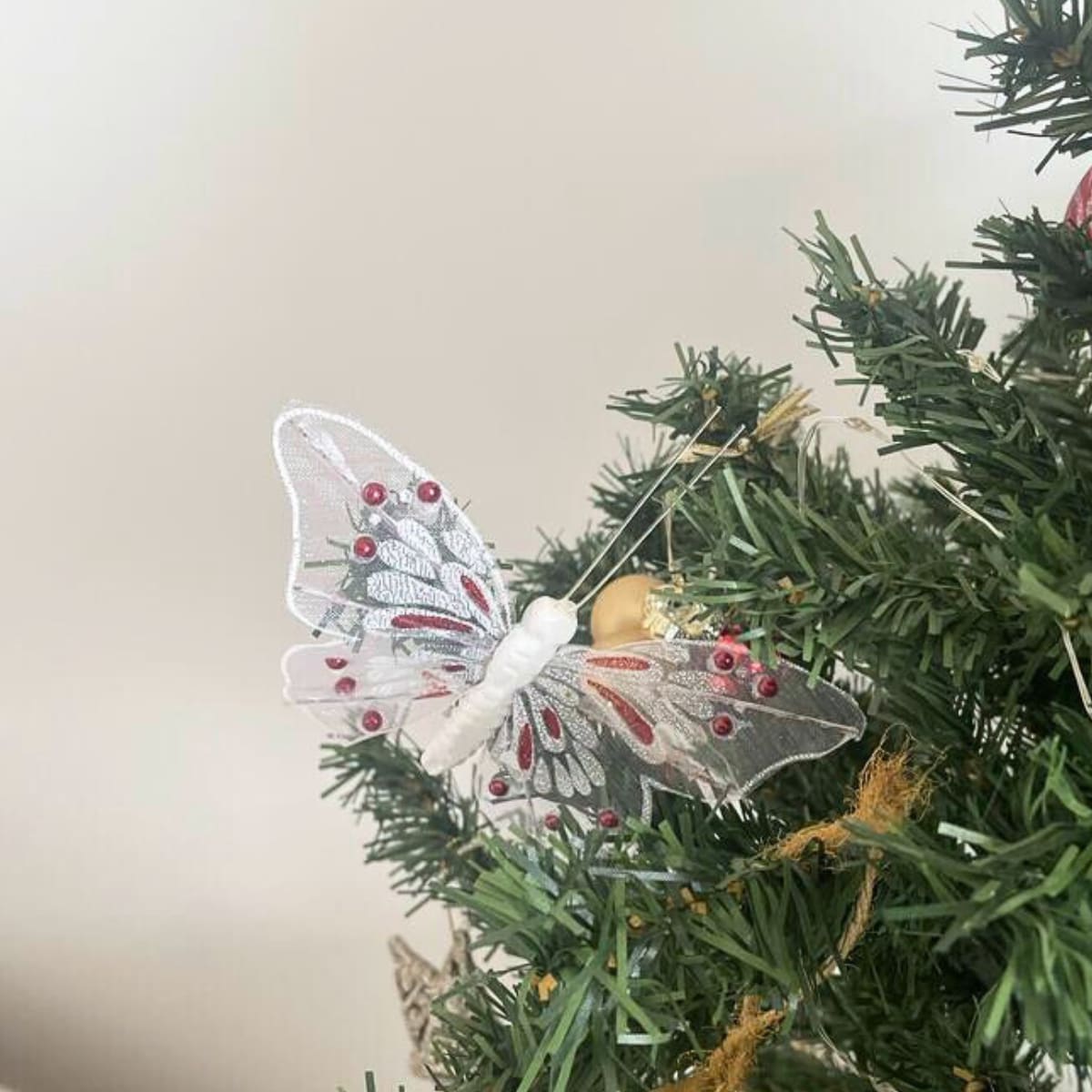 Jutom Lot De 24 Décorations De Sapin De Noël En Forme De Papillon Creux 3D à