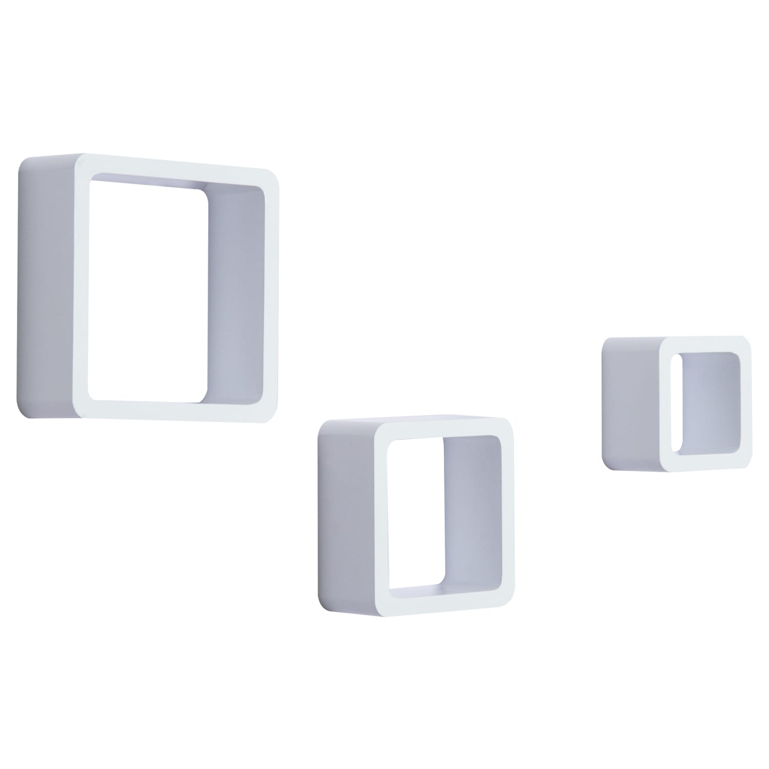 Estantes de pared conjunto de 3 cubos blancos