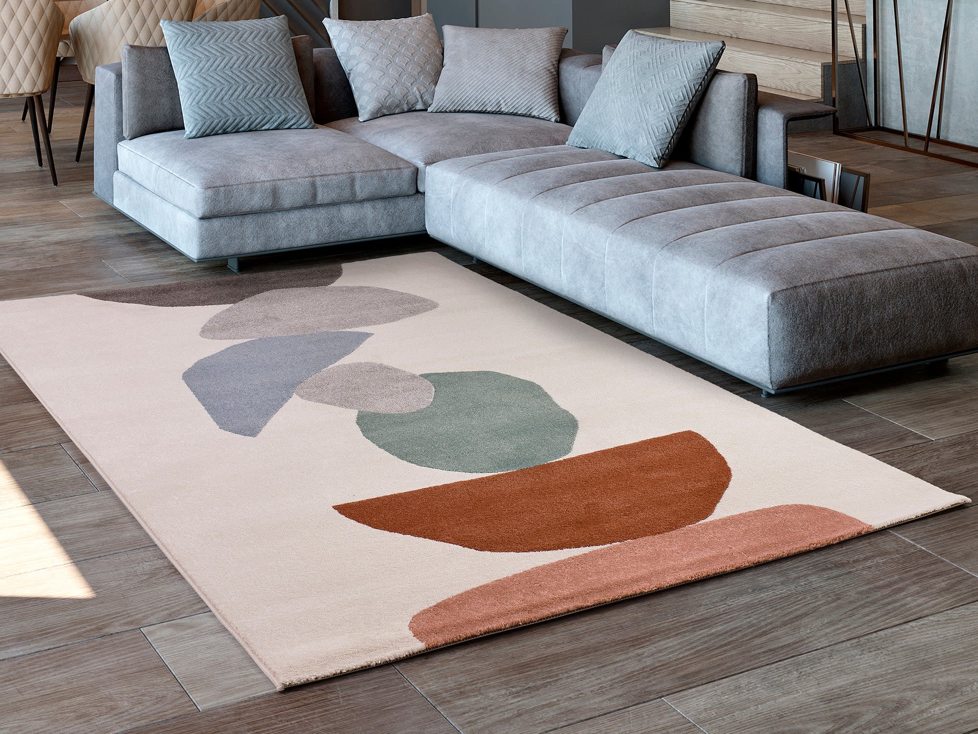 Geometrischer Teppich mit mehrfarbigen organischen Formen, 80X150 cm ASHLEY  | Maisons du Monde