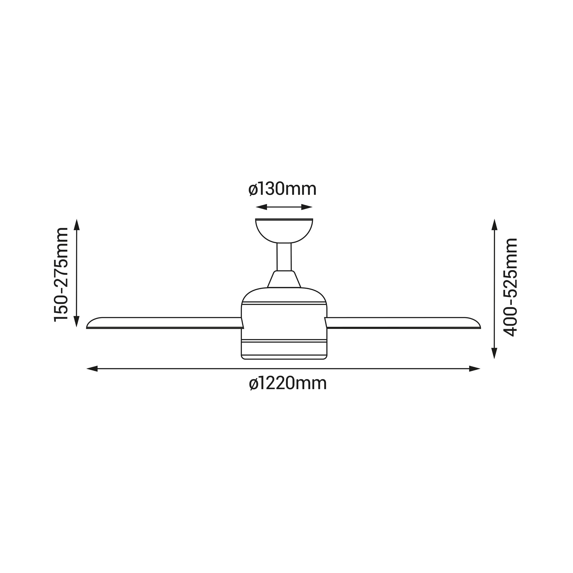 Ventilatore da soffitto silenzioso in nichel a 4 pale 106cm SCRIM