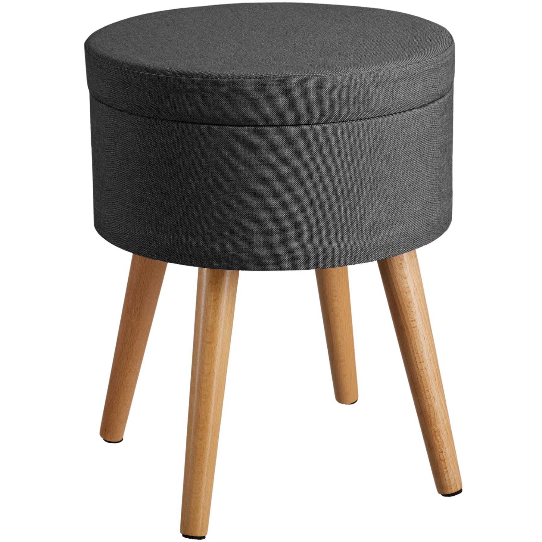 Pouf contenitore effetto lino grigio scuro 10L