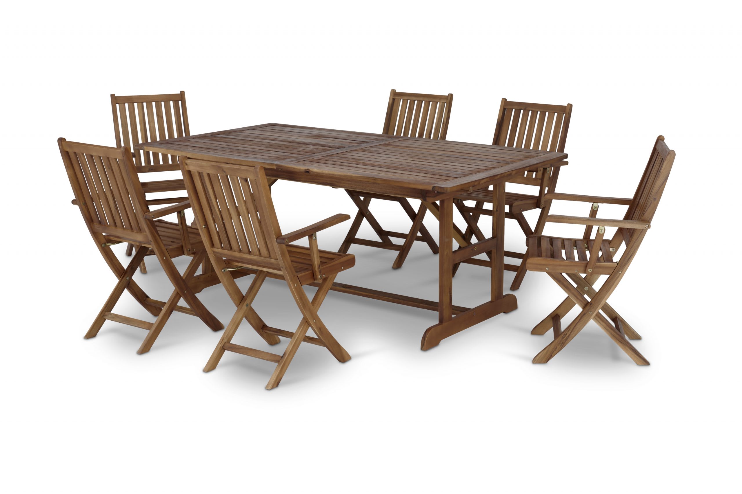 Set da giardino tavolo allungabile 180/240×100 e 6 sedie pieghevoli JAVA