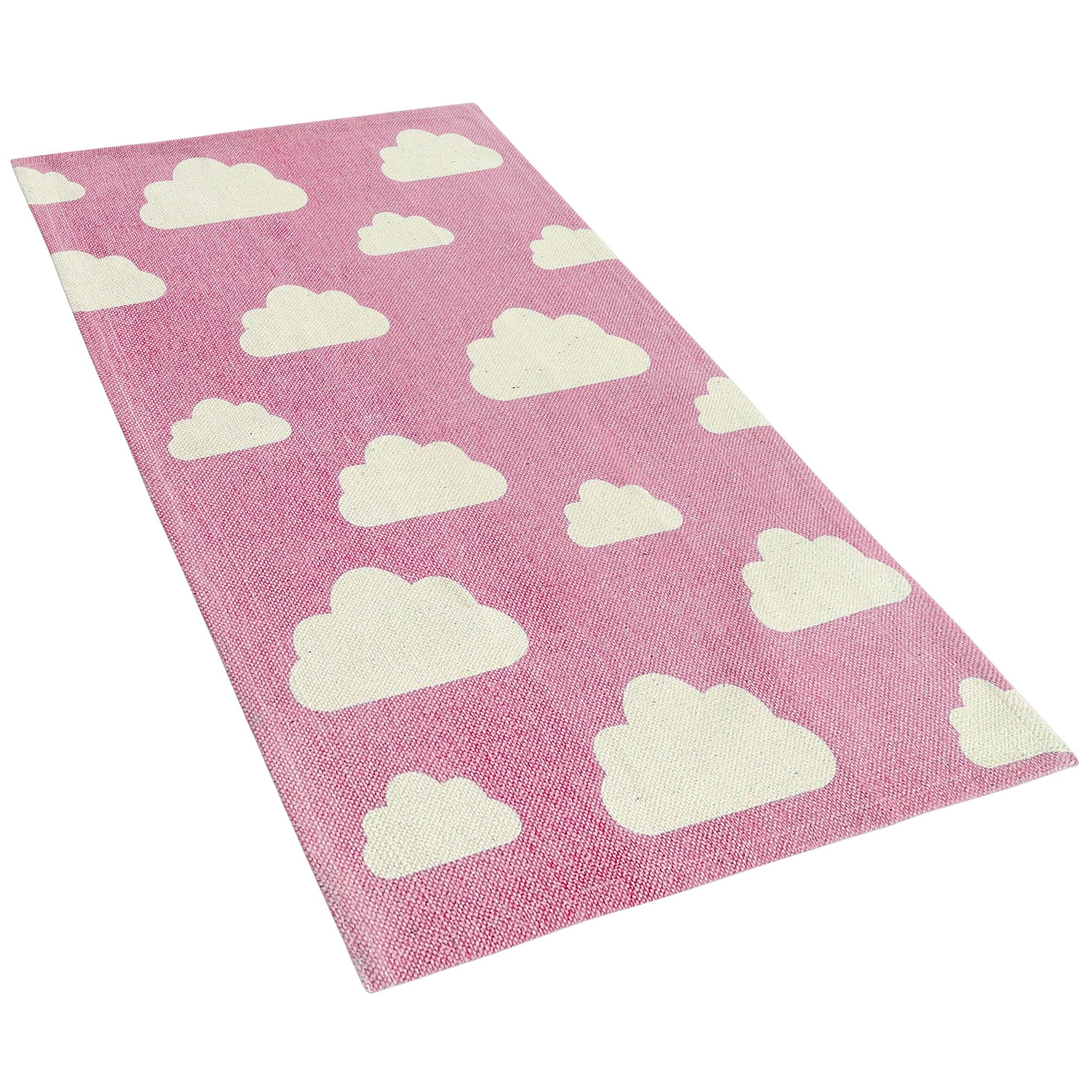 Tappeto per bambini cotone rosa 60 x 90 cm Gwalijar