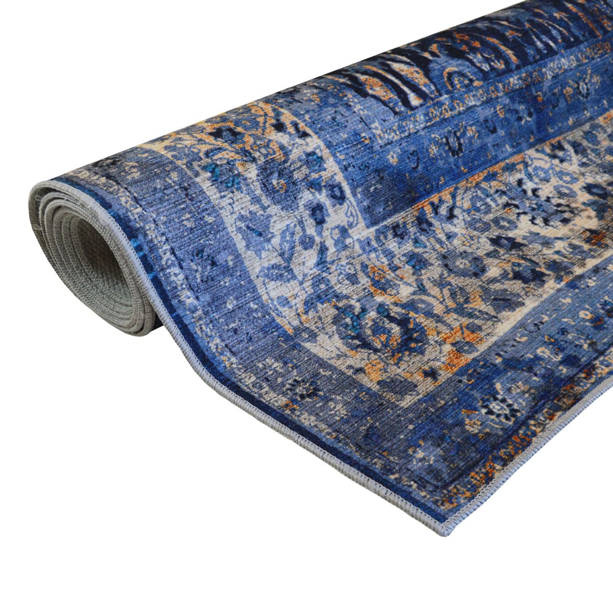 Tappeto lavabile orientale tabriz blu 80x150 cm VELLUTO