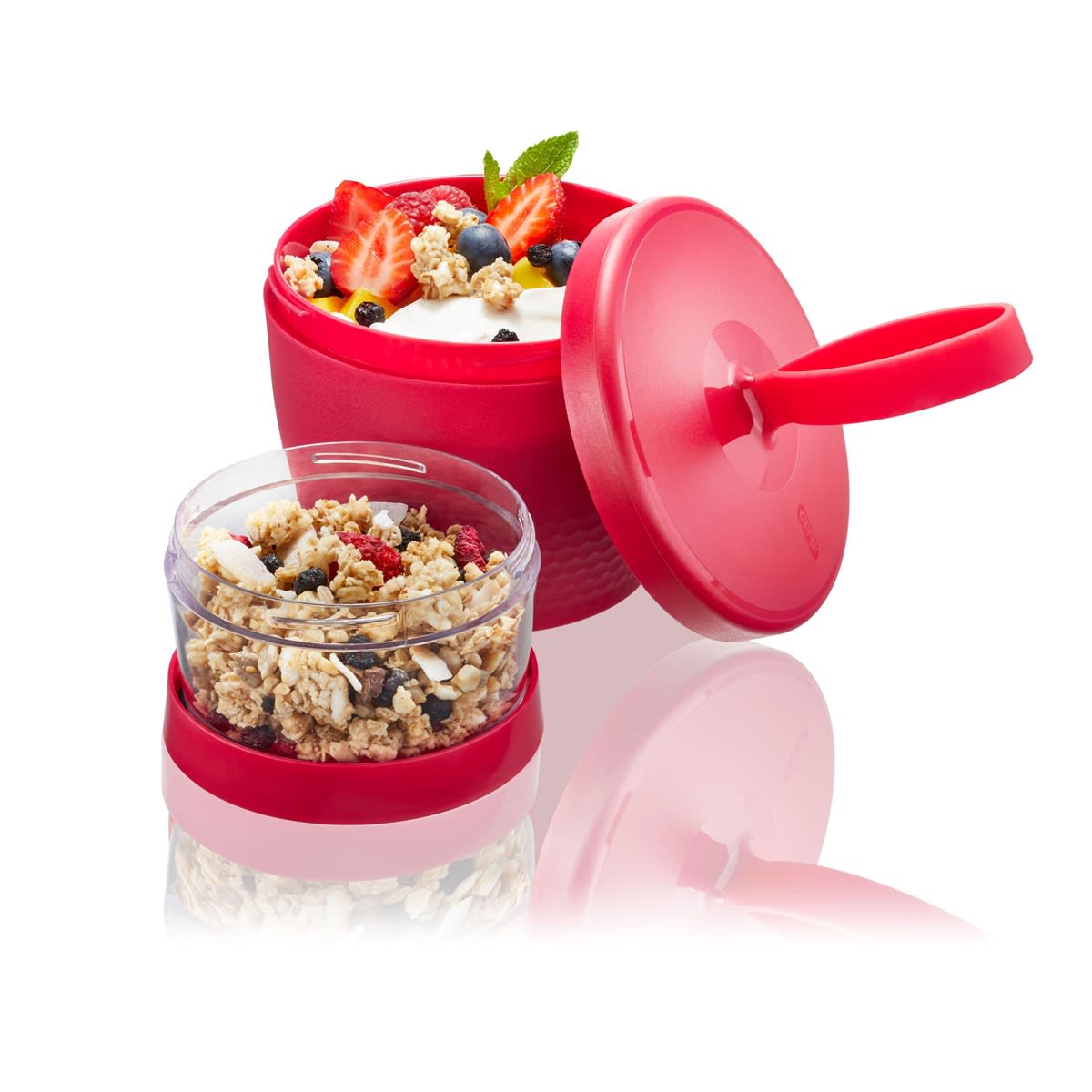 Snack Box 570 ml e 185 ml rosso lampone PP FOODIE