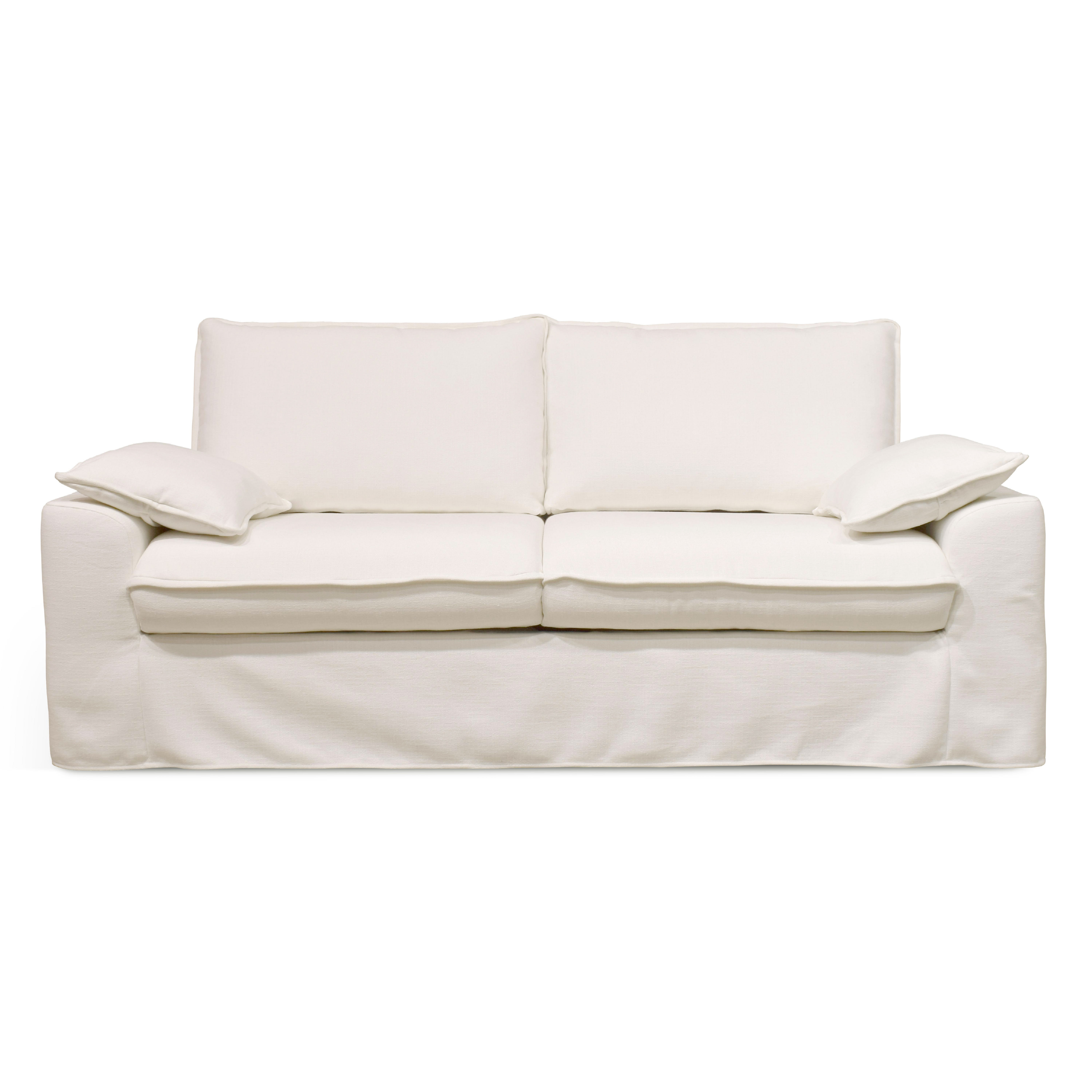 Canapé convertible en tissu texturé 3 places blanc Jarod