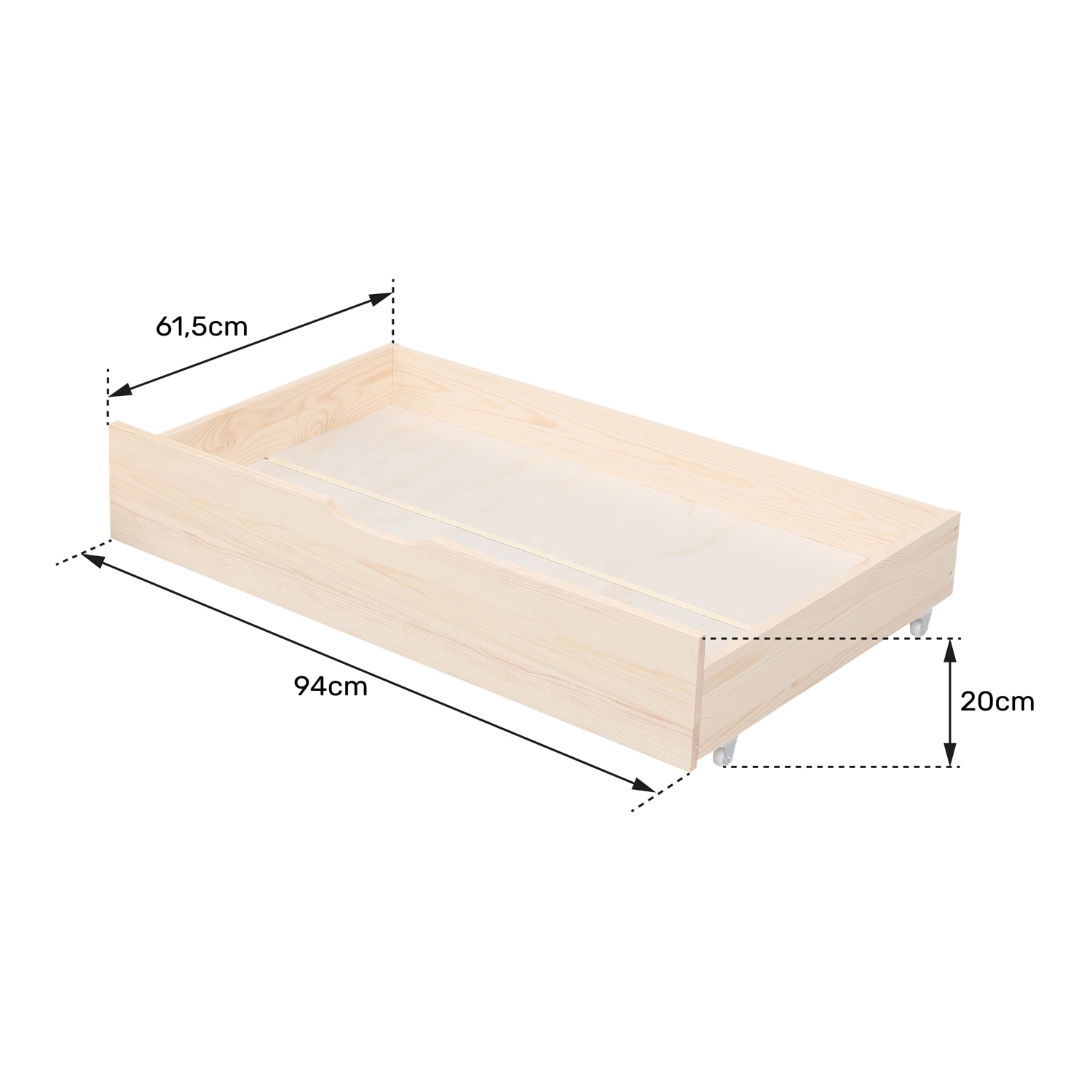 Set di 2 Cassetti per Divano Letto - Cassetti sottoletto in Legno