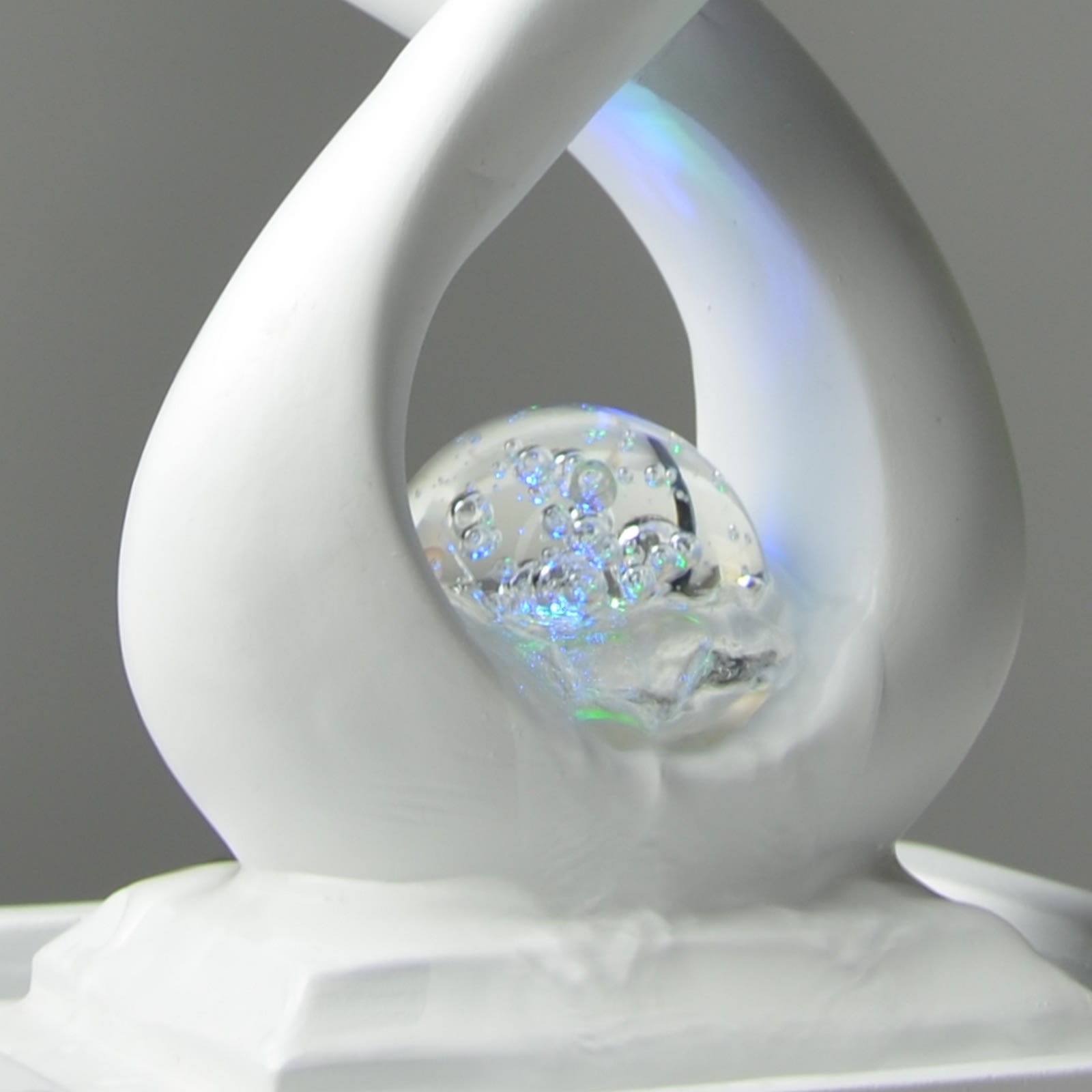 Zen'Light - Moderner Zimmerbrunnen Amor Weiß mit Farbigem LED-Licht - Zeitgenössische Innendekoration, Ideal für Meditation und Entspannung - Geschlossener