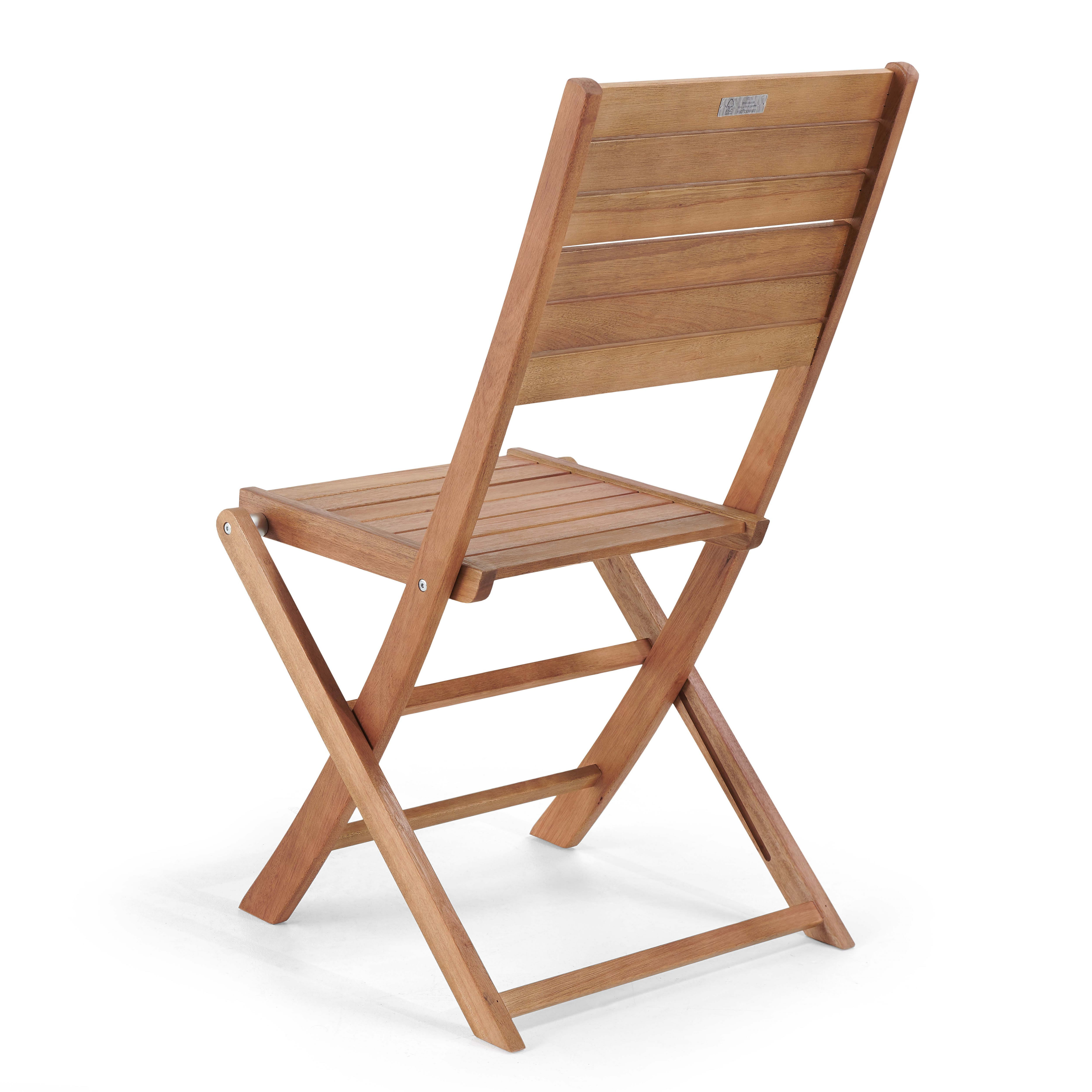 Lote de 2 sillas plegables de madera de Acacia y mimbre sintético