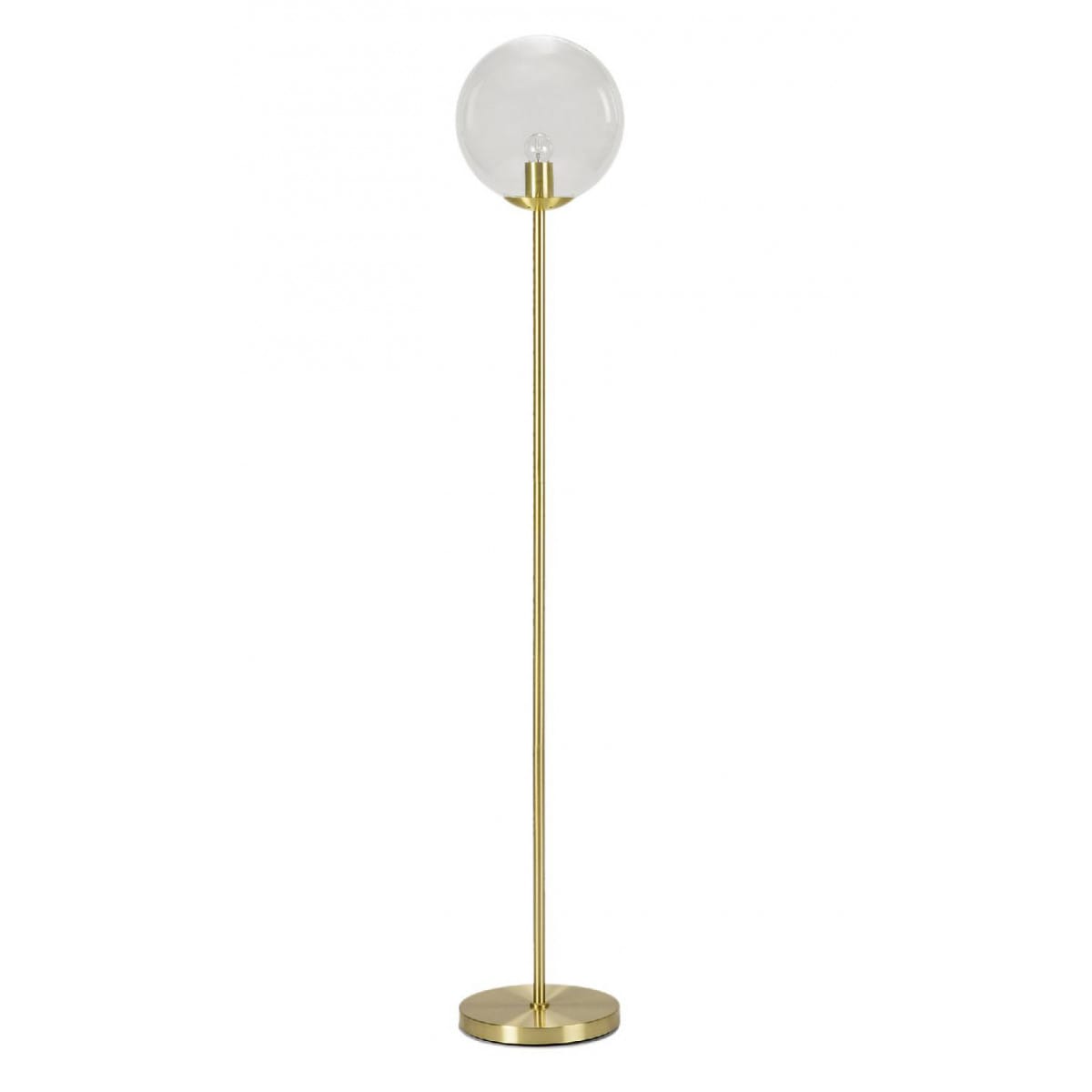 Lampadaire globe en verre et métal doré H155 SACHA