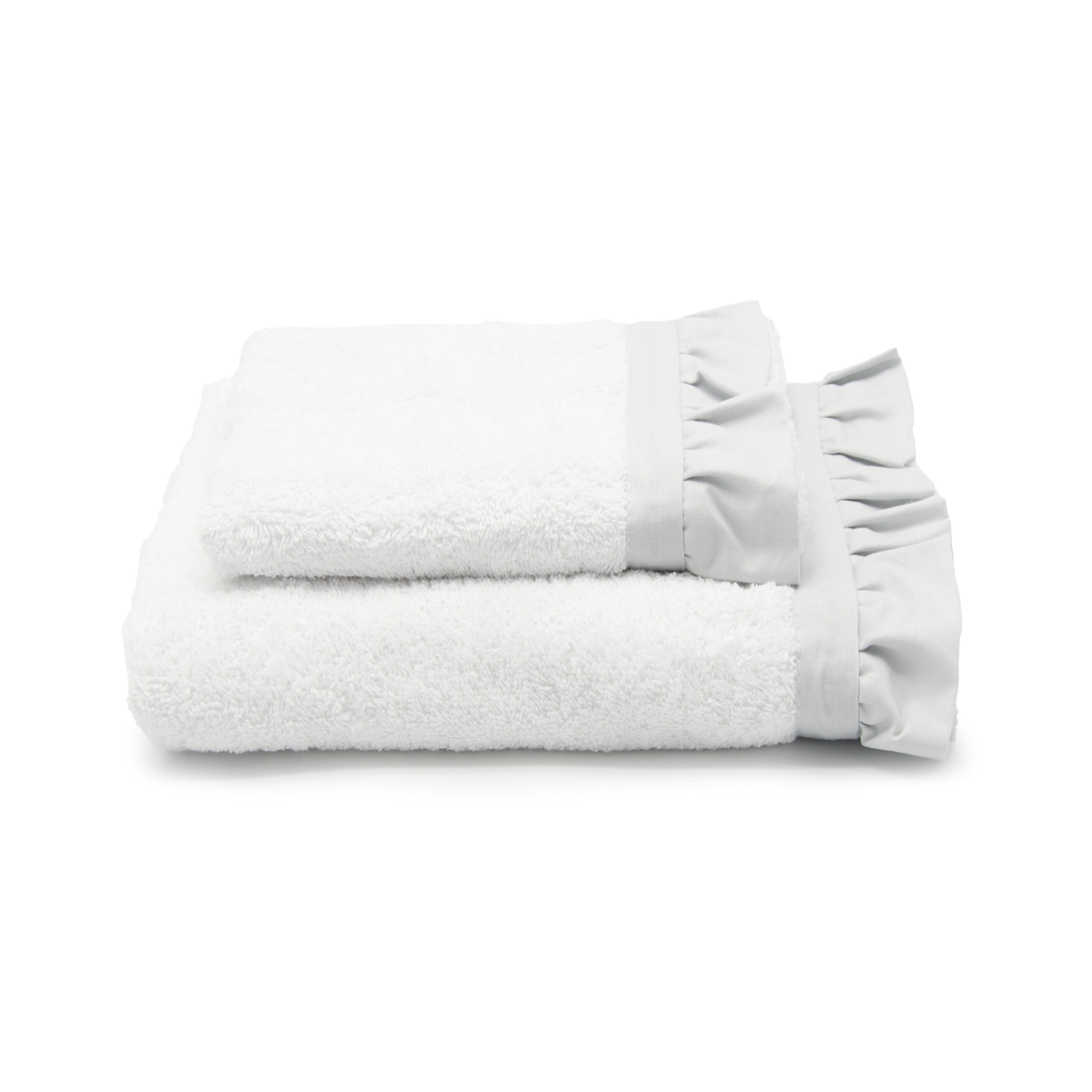 Set di asciugamani viso e ospite in cotone bianco grigio 110x60cm