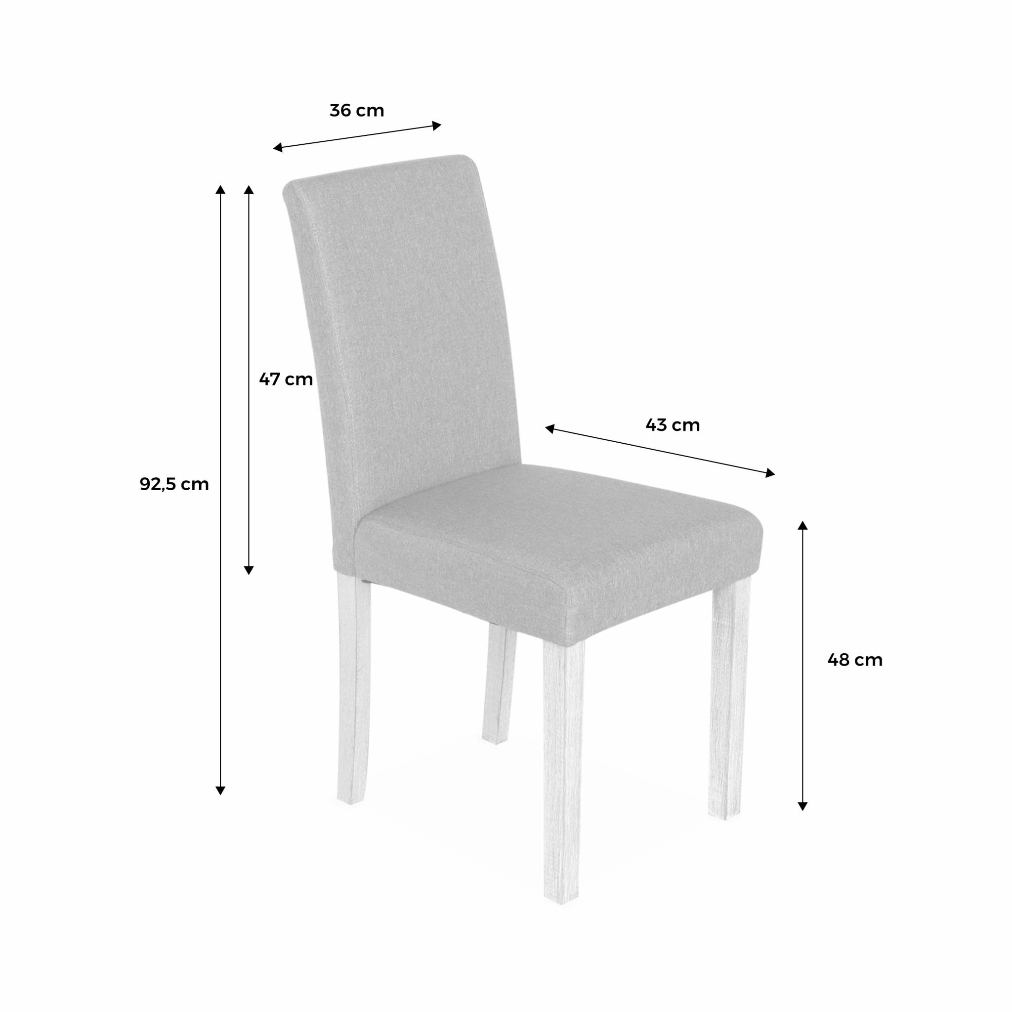 Set di 4 sedie - Rita - sedie in tessuto, gambe in legno ceruleo