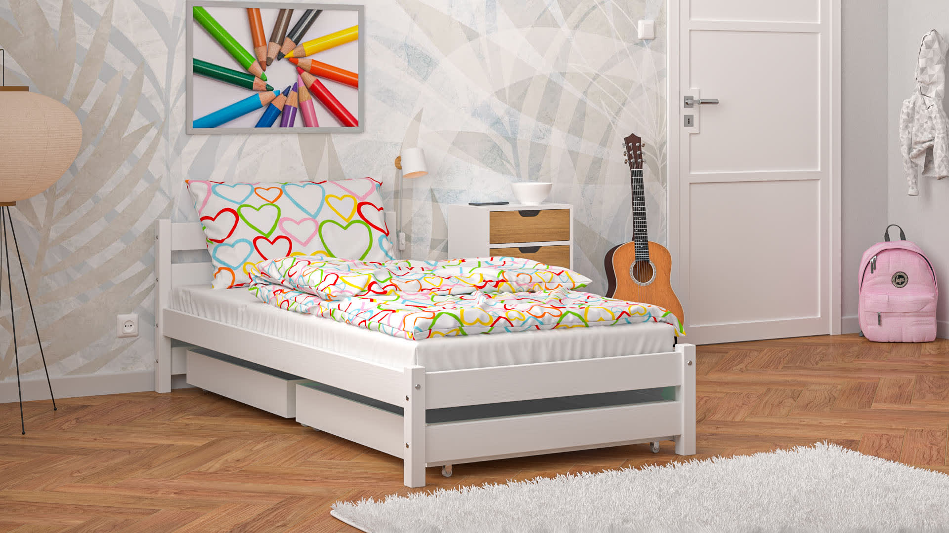 Struttura letto singolo in legno di pino massiccio 80,5x195,5 cm in colore  legno VidaXL - Habitium®