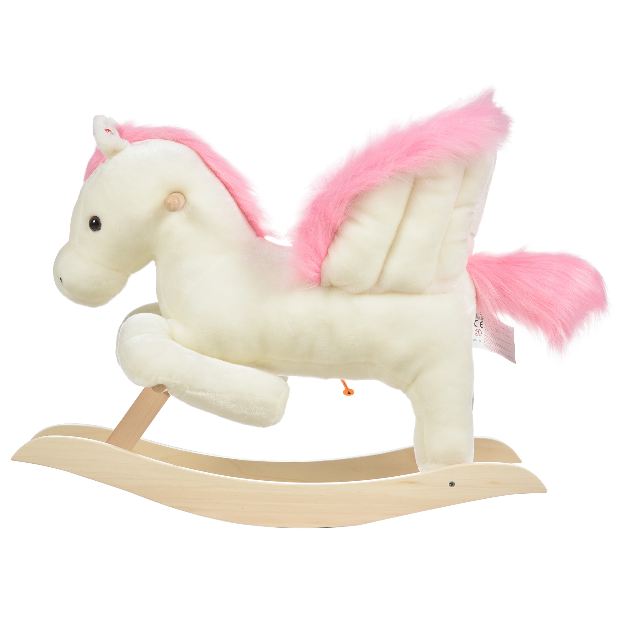 Cavallo a Dondolo ROSA in Legno con suoni – Babylandia Shop