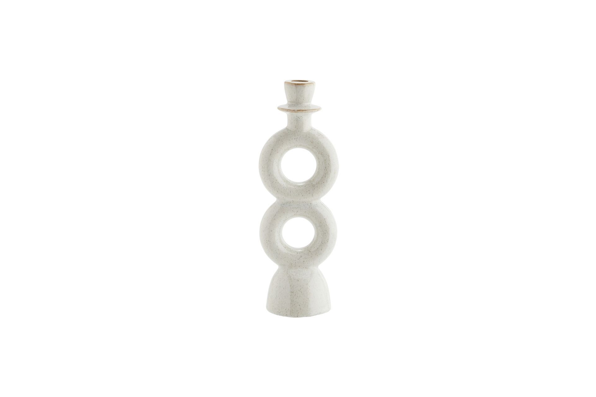 Candelabro de gres blanco Boucle