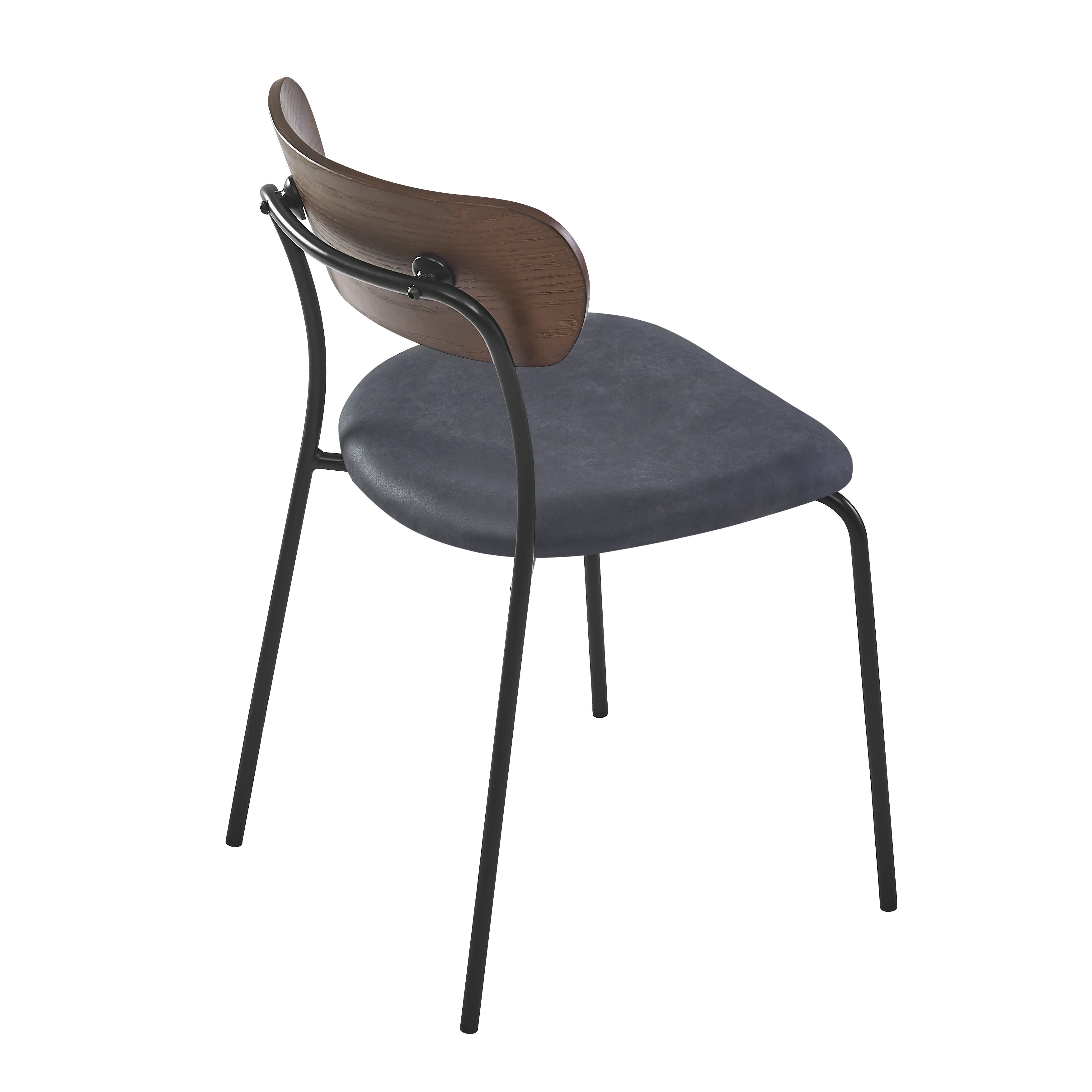 Nordlys - Set 2 sedie stile industriale in acciaio e legno di