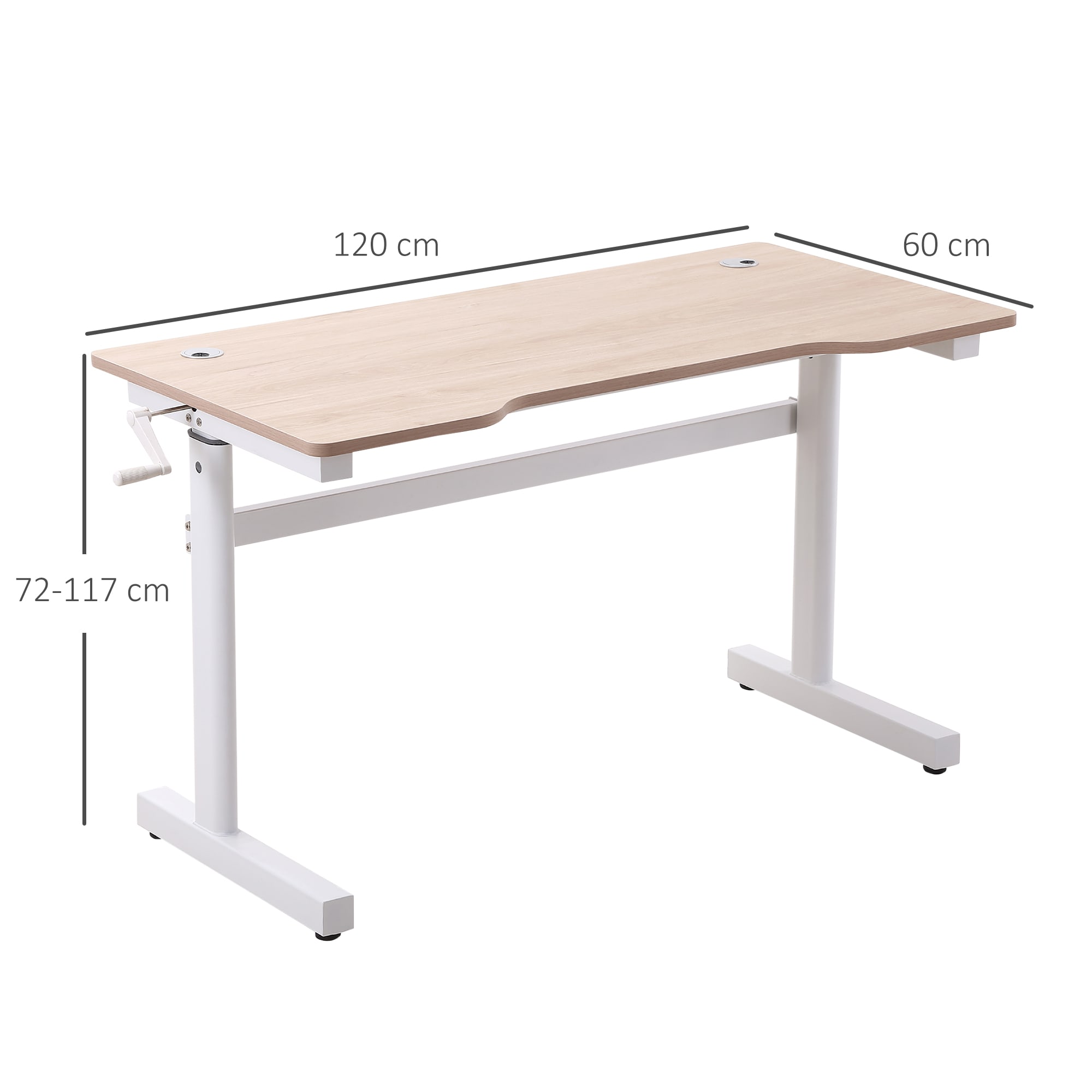 Pequeño escritorio de pie de roble, escritorio 120x60 cm