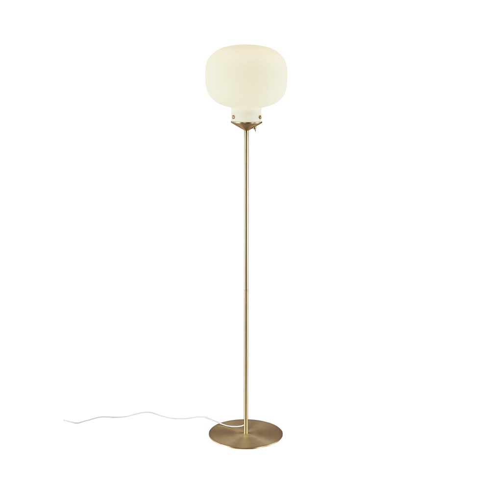 Lampada da terra elegante oro con sfera in vetro bianco Ø30cm RAITO