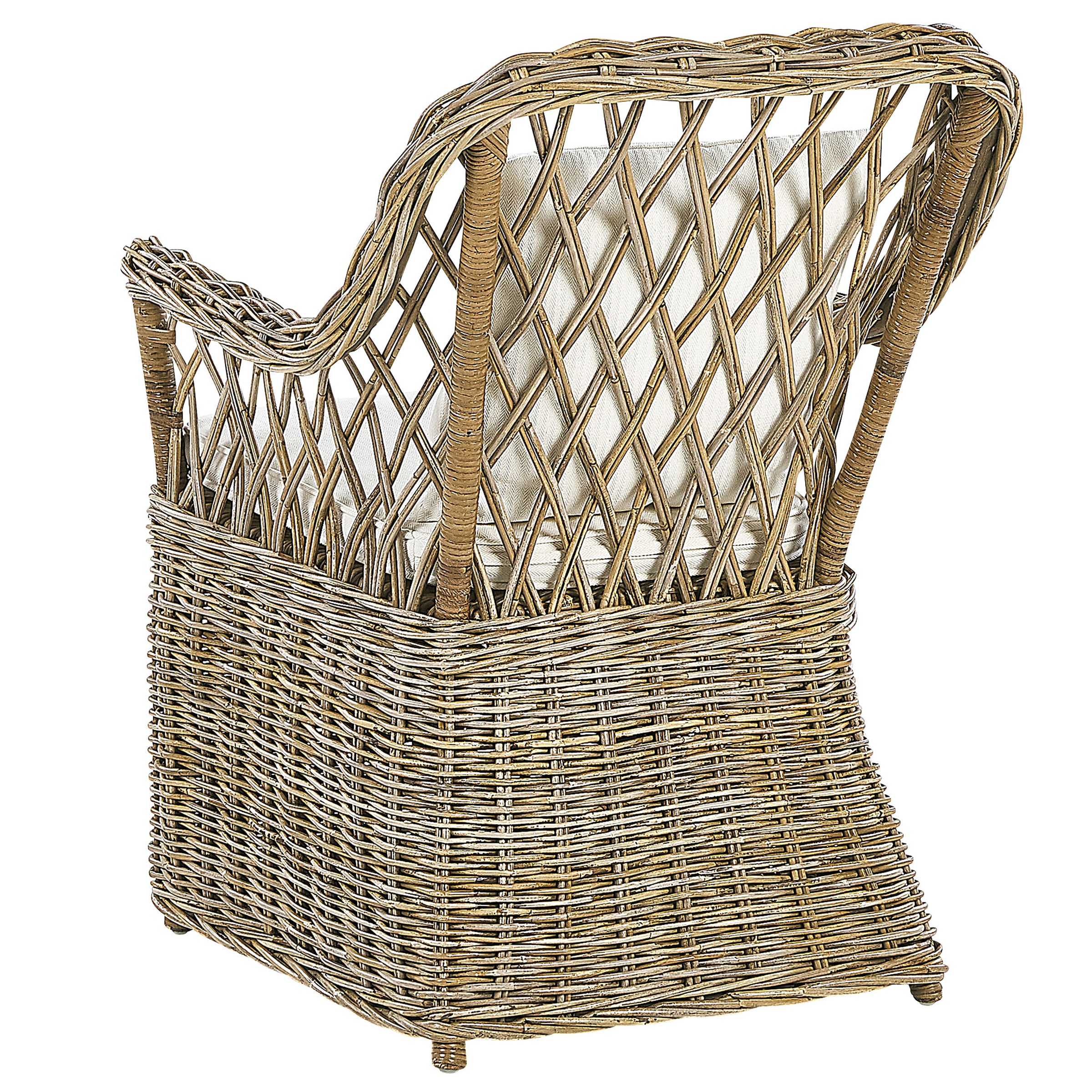 Poltrona rattan naturale bianco crema