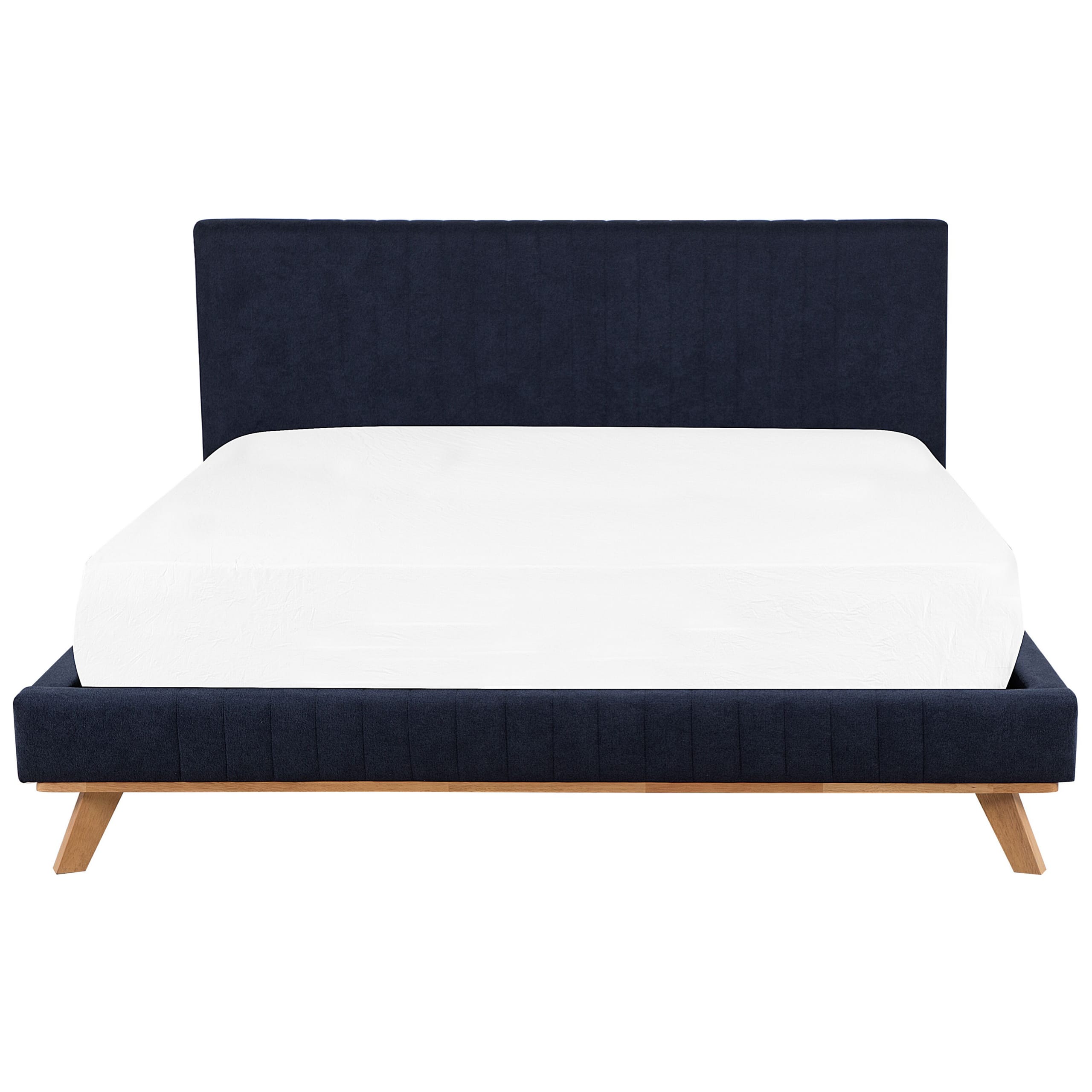 Letto matrimoniale ciniglia blu scuro 180x200 cm TALENCE 