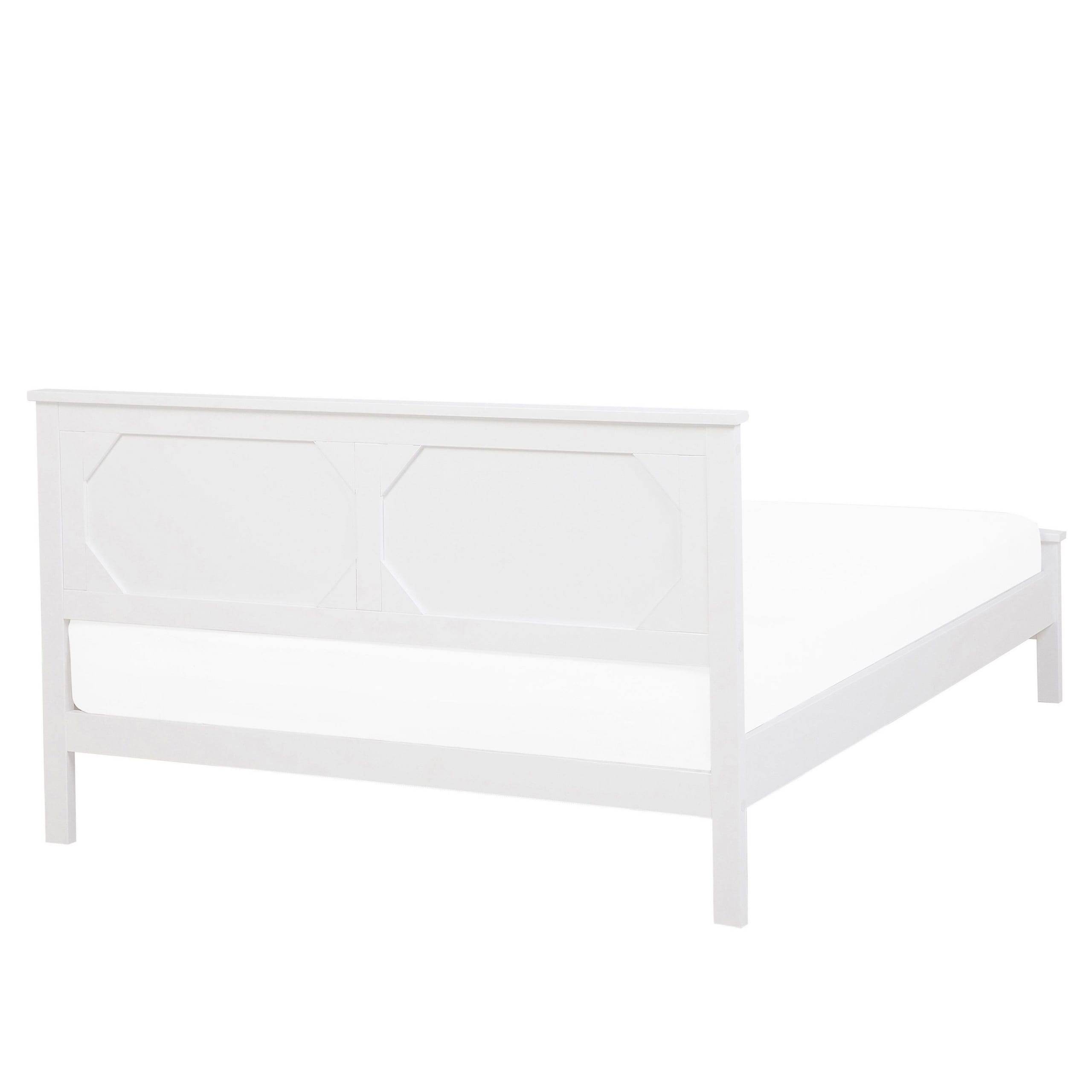 Letto matrimoniale moderno in legno bianco 160x200cm Olivet