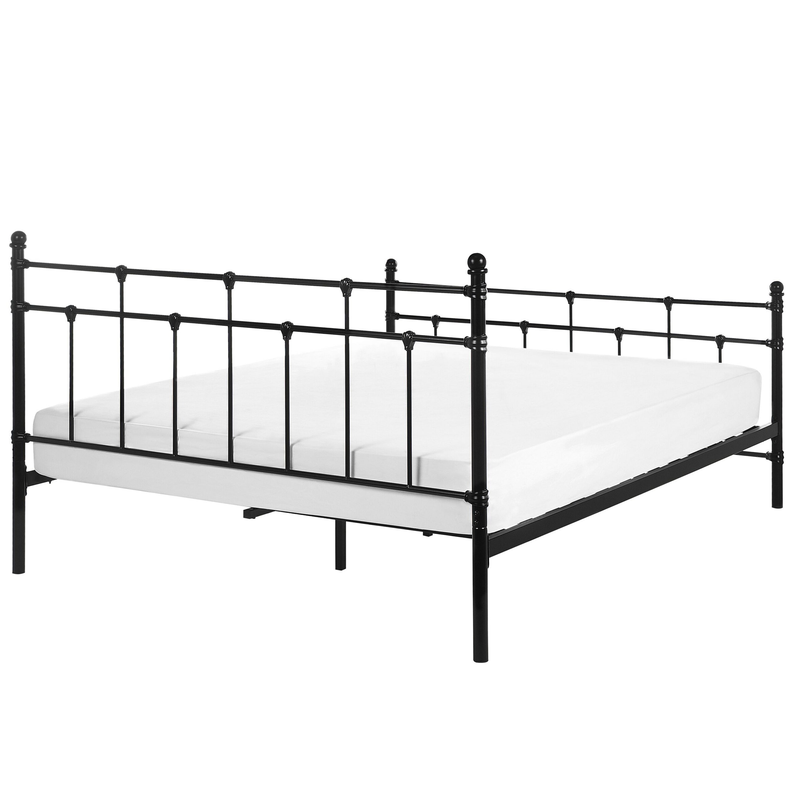 Letto matrimoniale con struttura di metallo nero e materasso di 160x200 cm  Vida XL - Habitium®