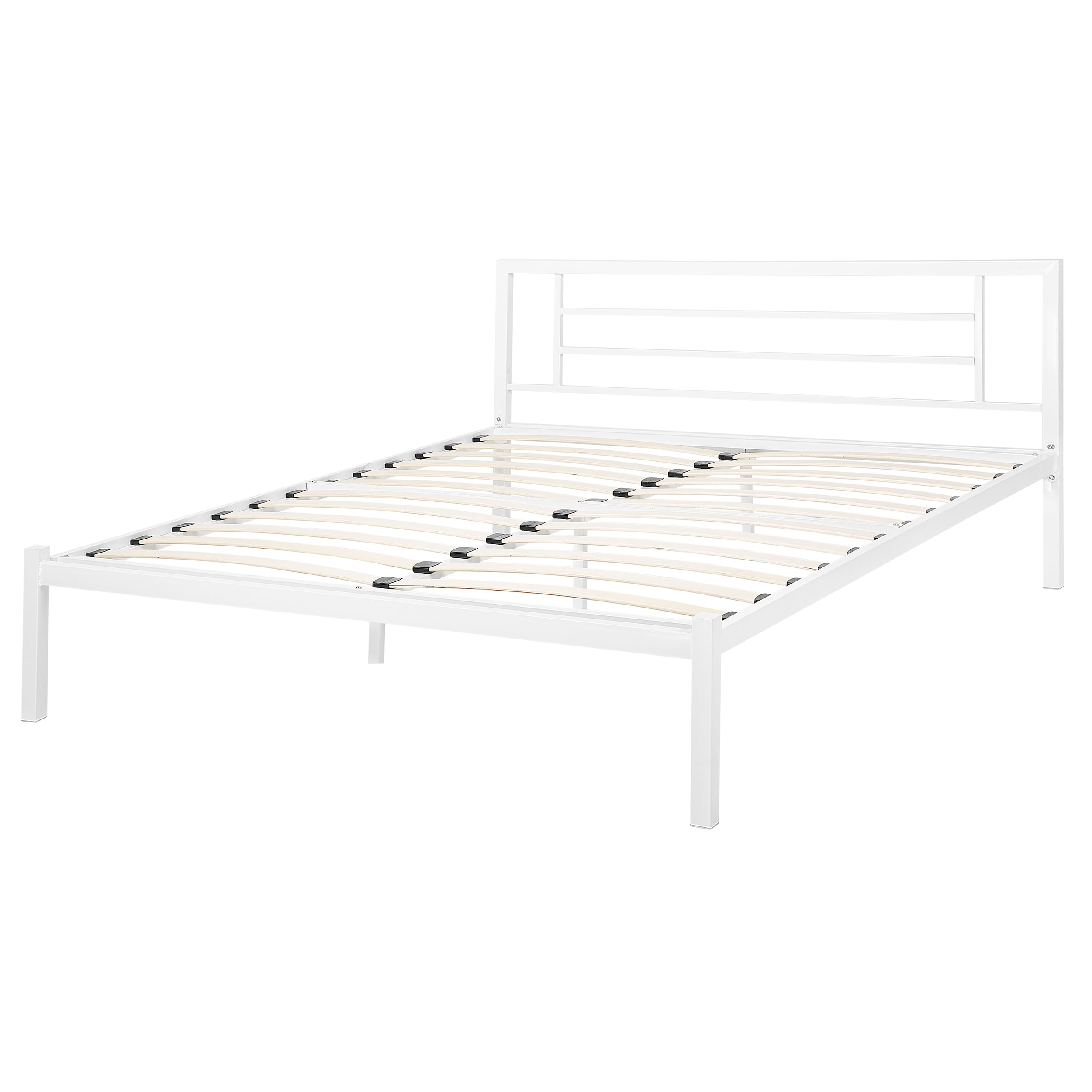 Letto in metallo bianco con rete a doghe 180 x 200 cm CUSSET 