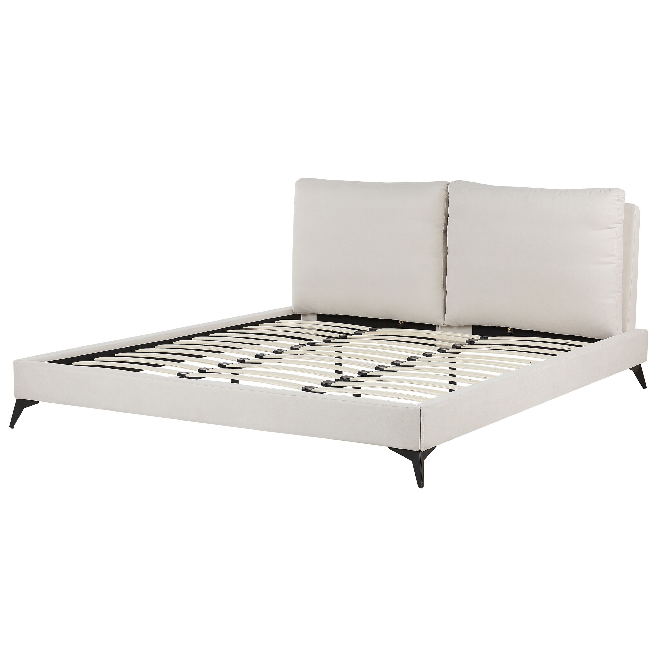 Letto matrimoniale velluto beige 180 x 200 cm Melle