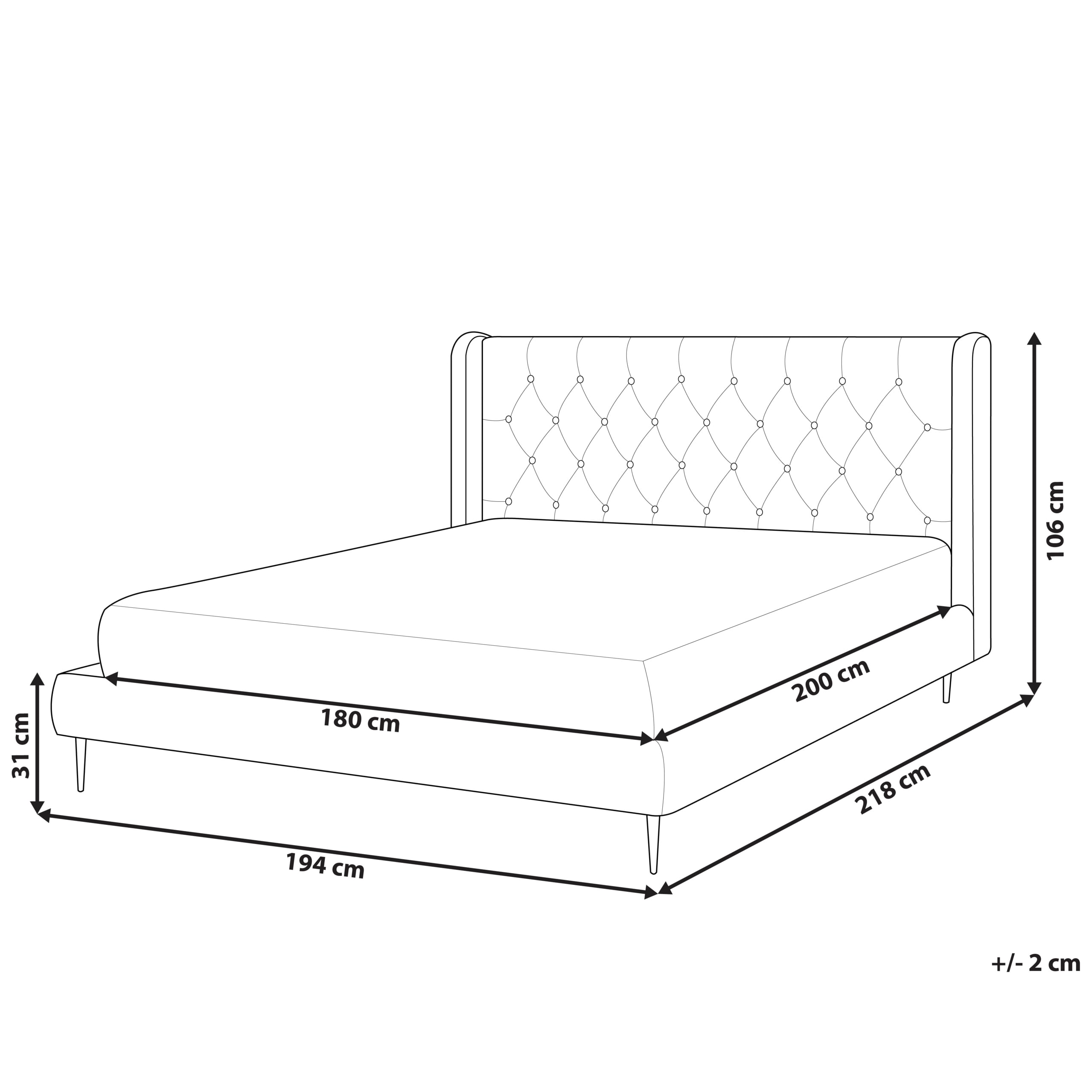 Mateo - Letto boxspring 180 x 200 con baule in velluto blu scuro