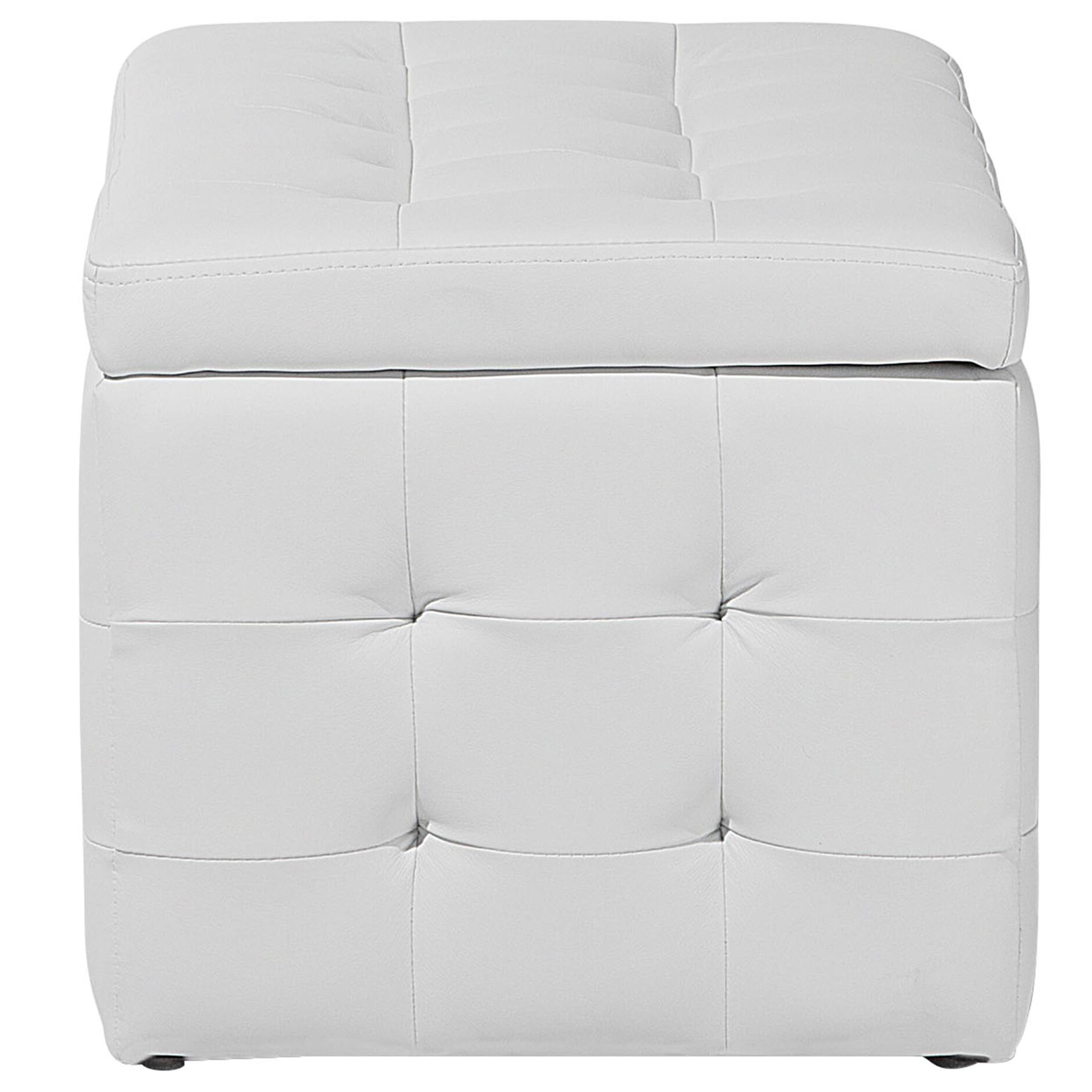 Pouf contenitore Poggiapiedi Vega White in pelle sintetica Bianco Cope